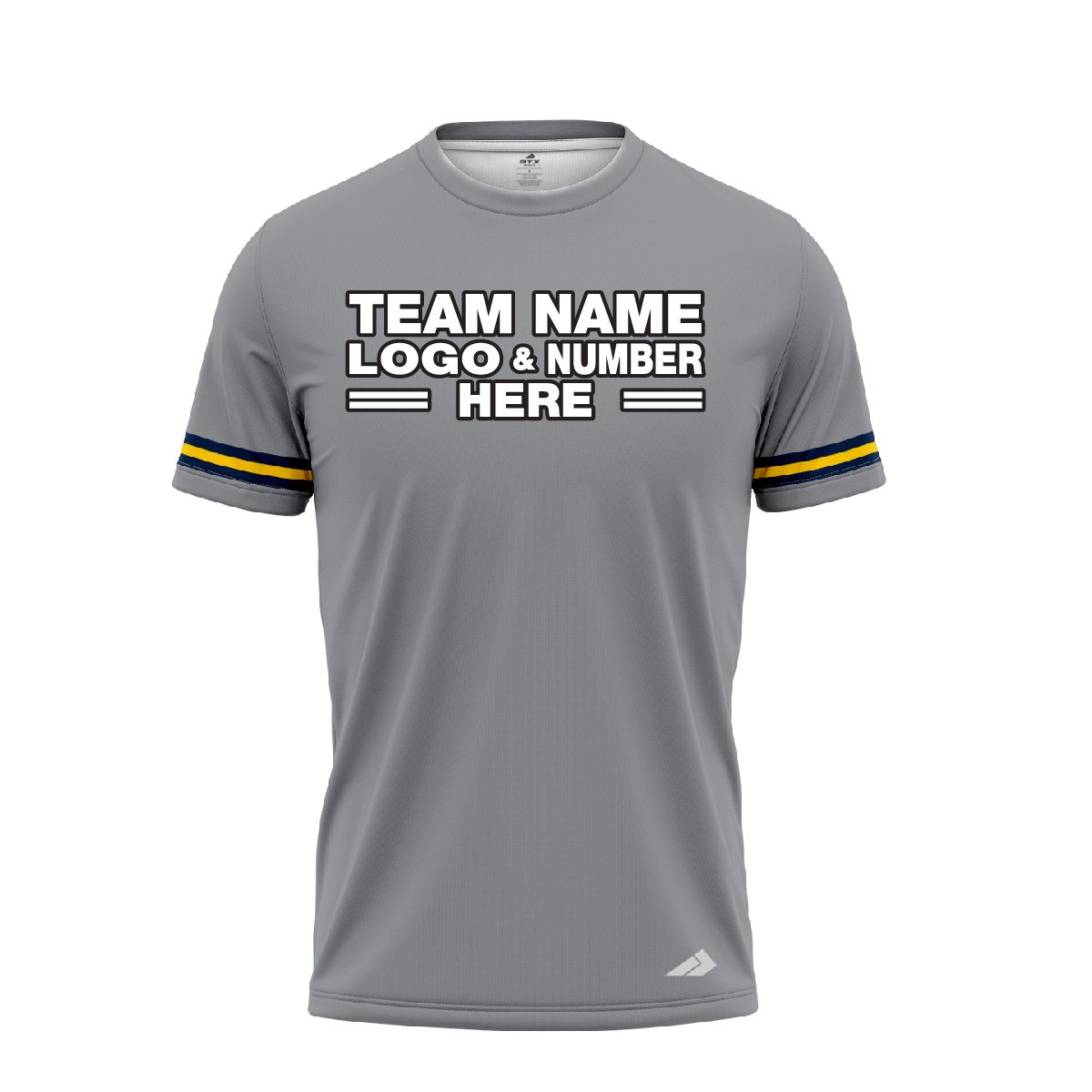 Custom Fully Sublimated Solid Six Pattern Gray Black Yellow Performance Baseball Softball Jersey 17217