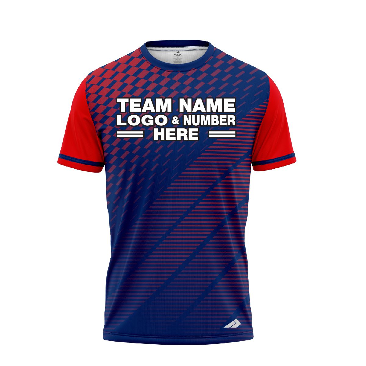 Custom Fully Sublimated Unique Three Pattern Blue Red Performance Baseball Softball Jersey 17232