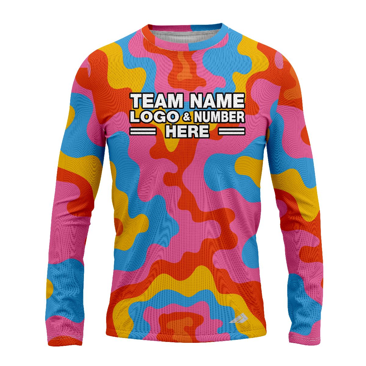 Custom Fully Sublimated Color Clash Tie Dye Pattern Multicolor Performance Long Sleeves 17290