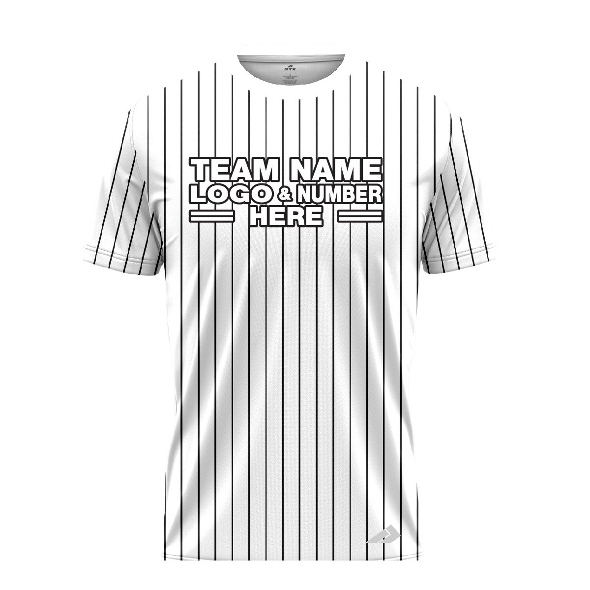 Custom Fully Sublimated Vertical Stripes Two Pattern White Black Performance Baseball Softball Jersey 17305