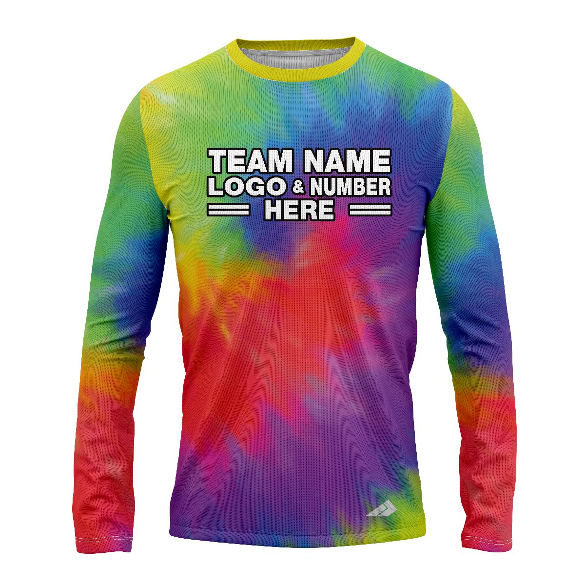 Custom Fully Sublimated Radiant Rebels Tie Dye Pattern Multicolor Performance Long Sleeves 17306