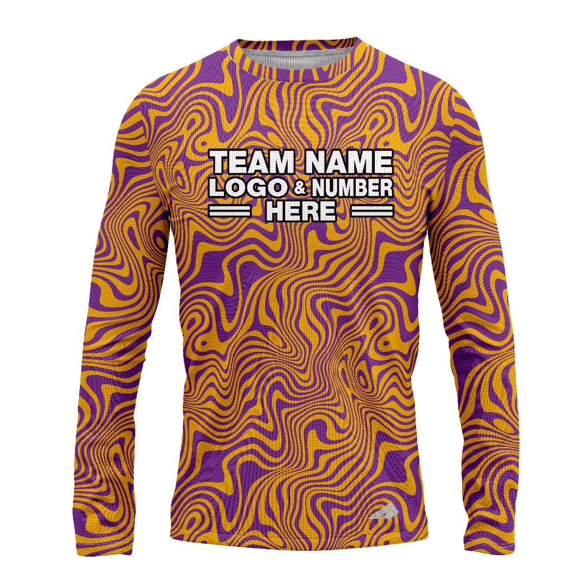 Custom Fully Sublimated Psychedelic Pioneers Tie Dye Pattern Orange Purple Performance Long Sleeves 17330