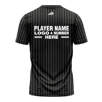 Custom Fully Sublimated Vertical Stripes Three Pattern Black White