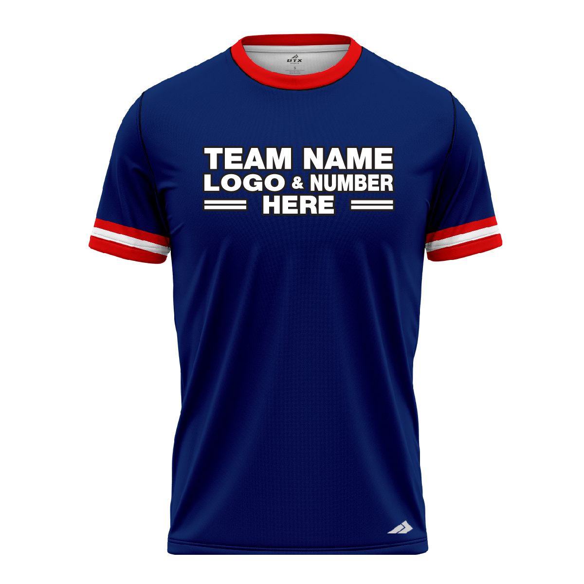 Custom Fully Sublimated Modern Three Pattern Blue Red White Performance Baseball Softball Jersey 17345