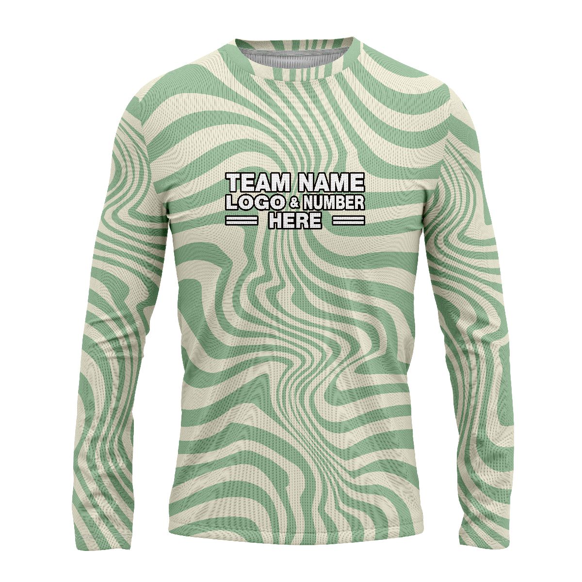 Custom Fully Sublimated Trippy Titans Tie Dye Pattern White Teal Performance Long Sleeves 17350