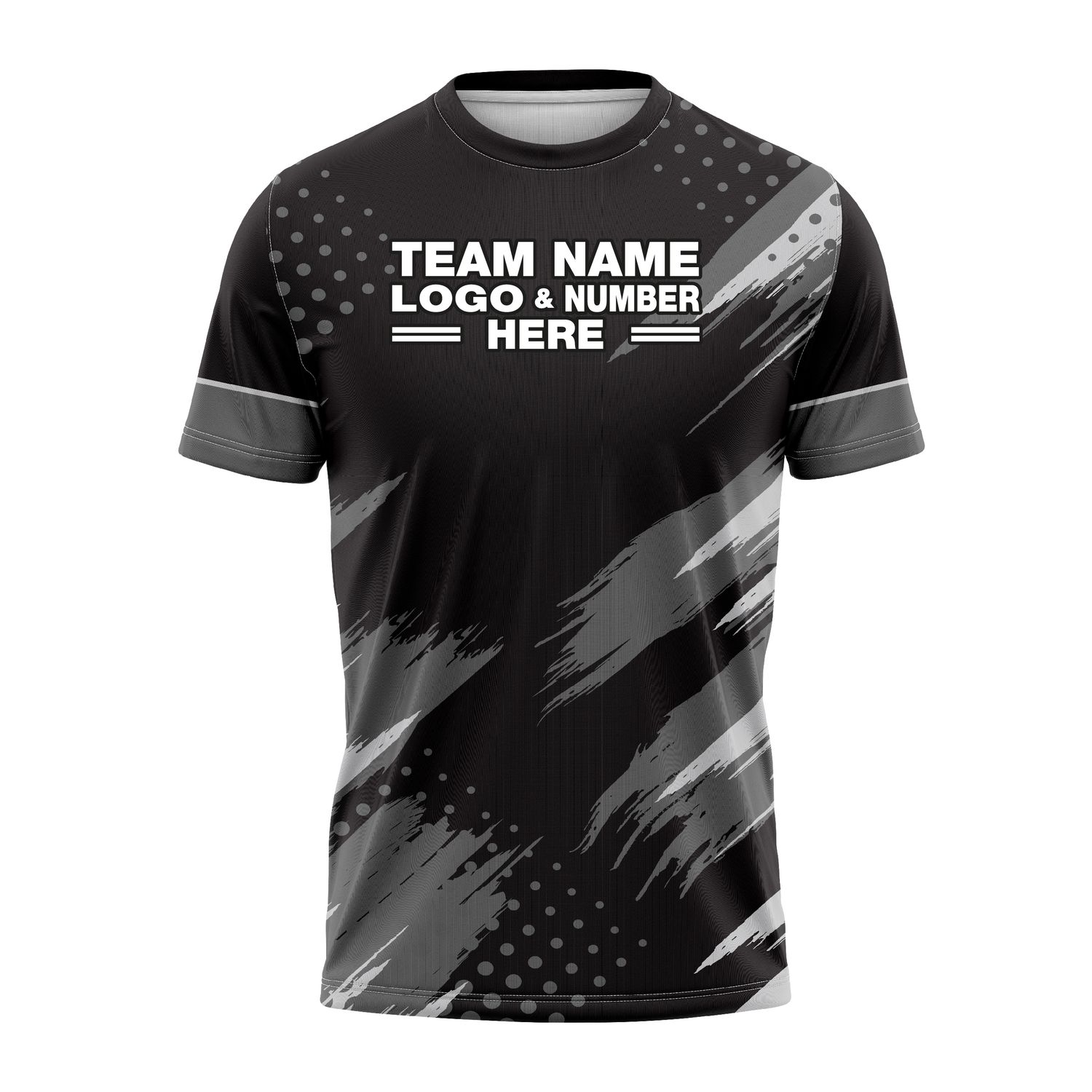 Custom Fully Sublimated Brushes Two Pattern Black Gray Performance Soccer Uniform Jersey 17436