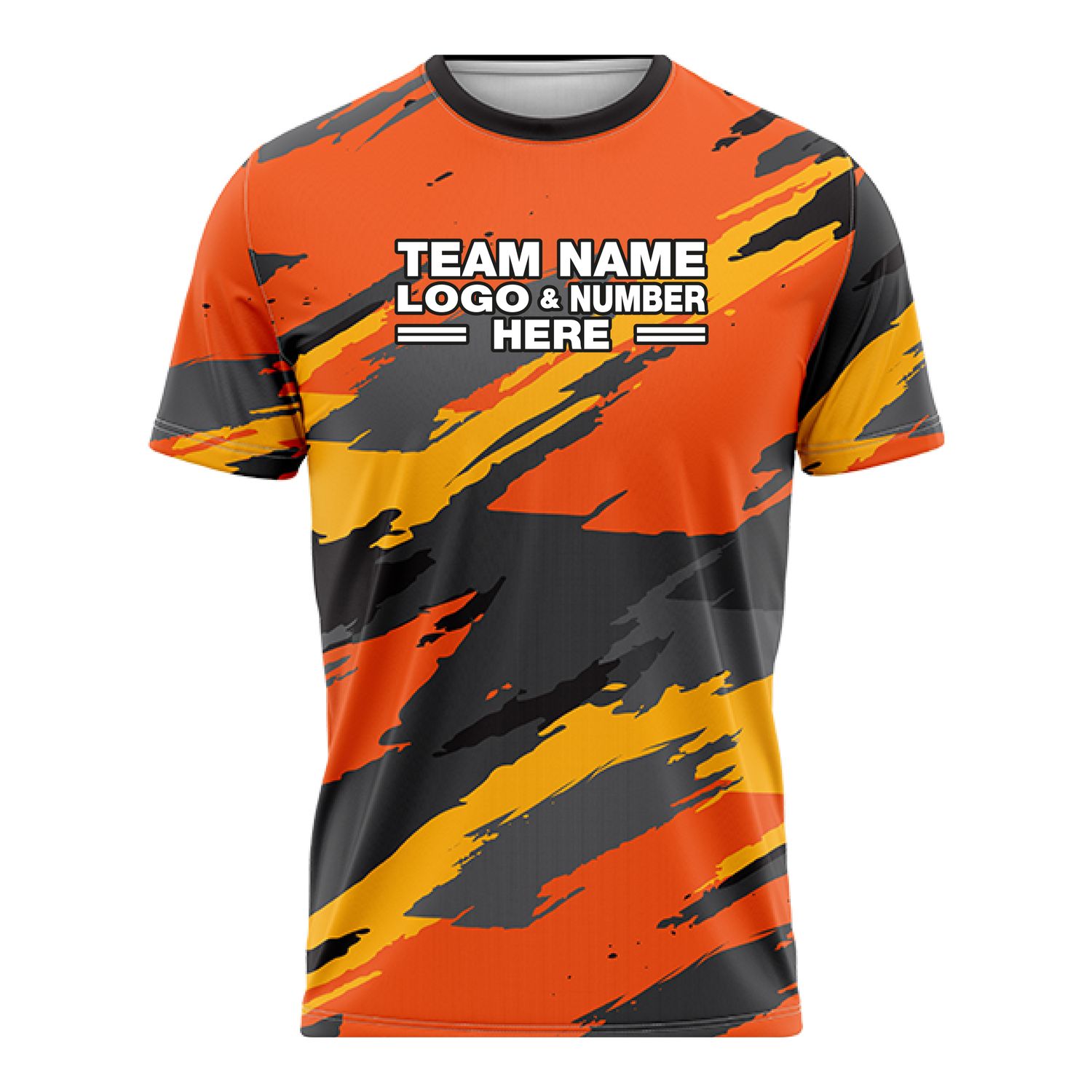 Custom Fully Sublimated Sunset Pattern Orange Yellow Black Performance Soccer Uniform Jersey 17500