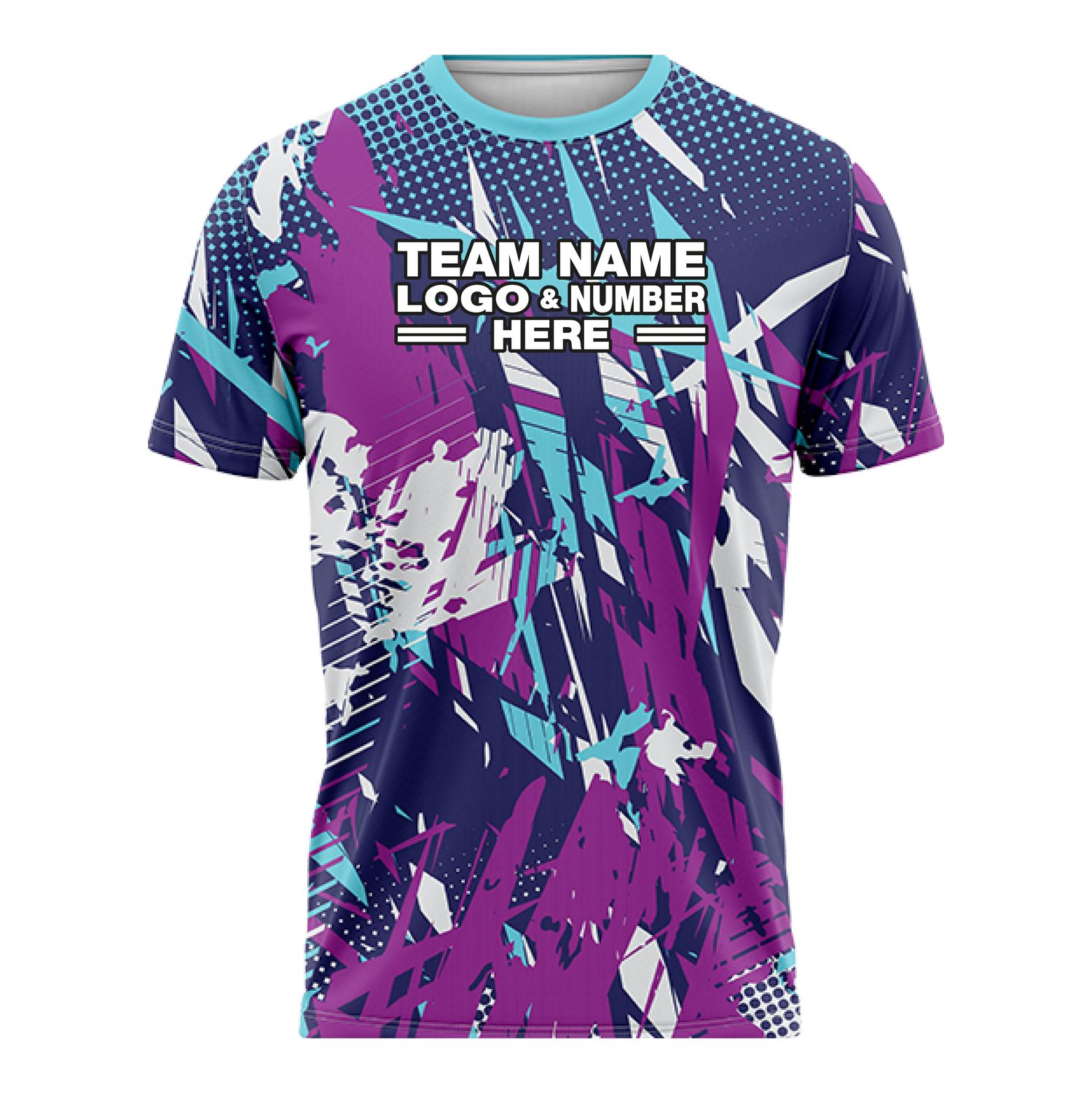 Custom Fully Sublimated Broken Glass Two Pattern Purple SkyBlue Performance Soccer Uniform Jersey 17564