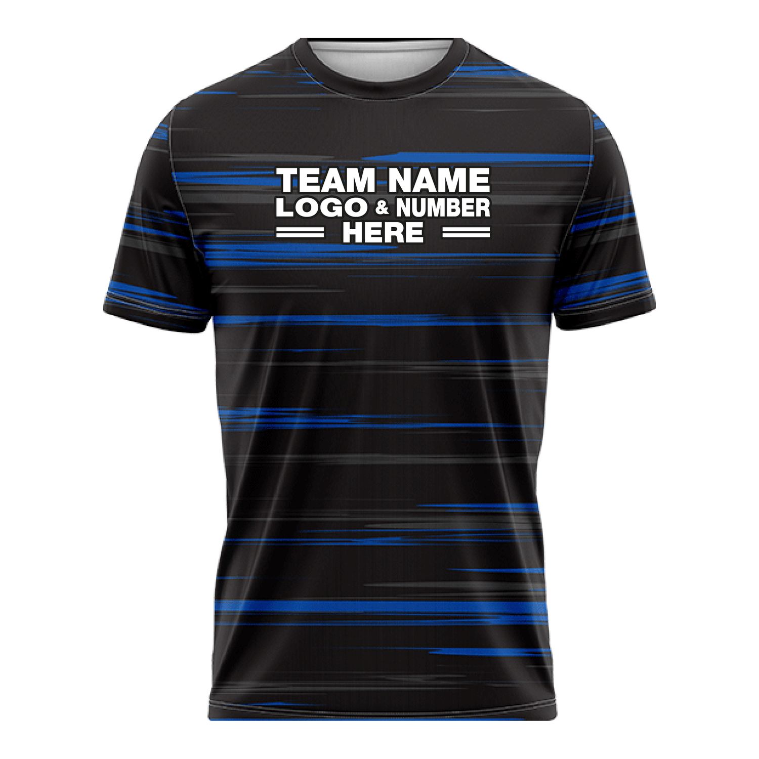 Custom Fully Sublimated Radiant Three Pattern Black Navy Blue Performance Soccer Uniform Jersey 17572