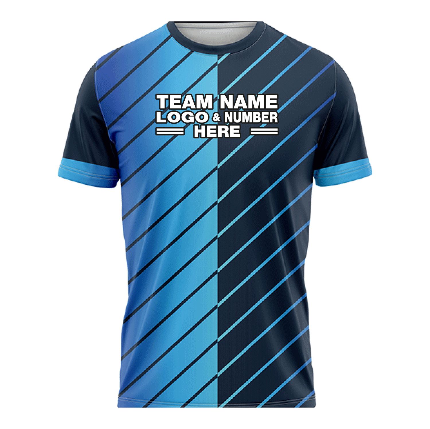 Custom Fully Sublimated Incredible Pattern Navy Blue SkyBlue Performance Soccer Uniform Jersey 17588
