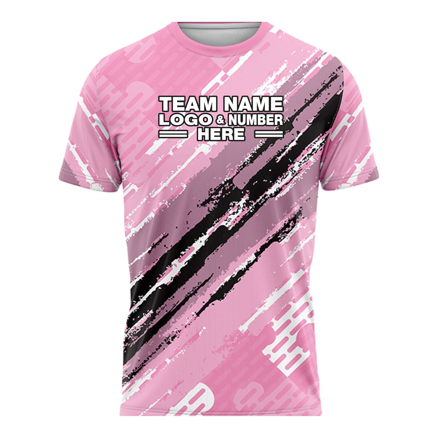 Custom Fully Sublimated Ripped Pattern Pink Black Performance Soccer Uniform Jersey 17612