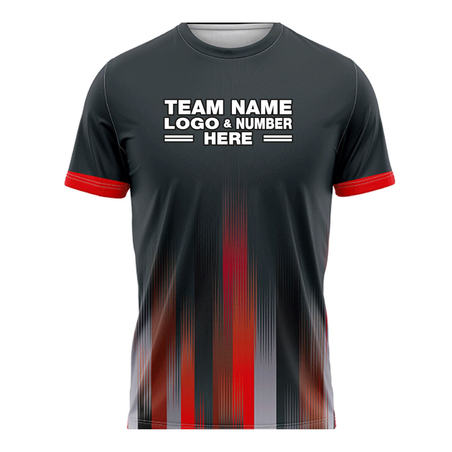 Custom Fully Sublimated Faded from the Bottom Pattern Red Grey Black Performance Soccer Uniform Jersey 17620