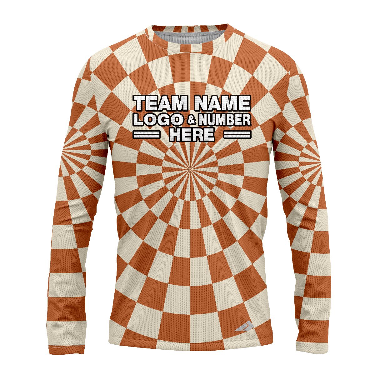 Custom Fully Sublimated Trippy Tie Dye Three Pattern Orange White Performance Long Sleeves 17640