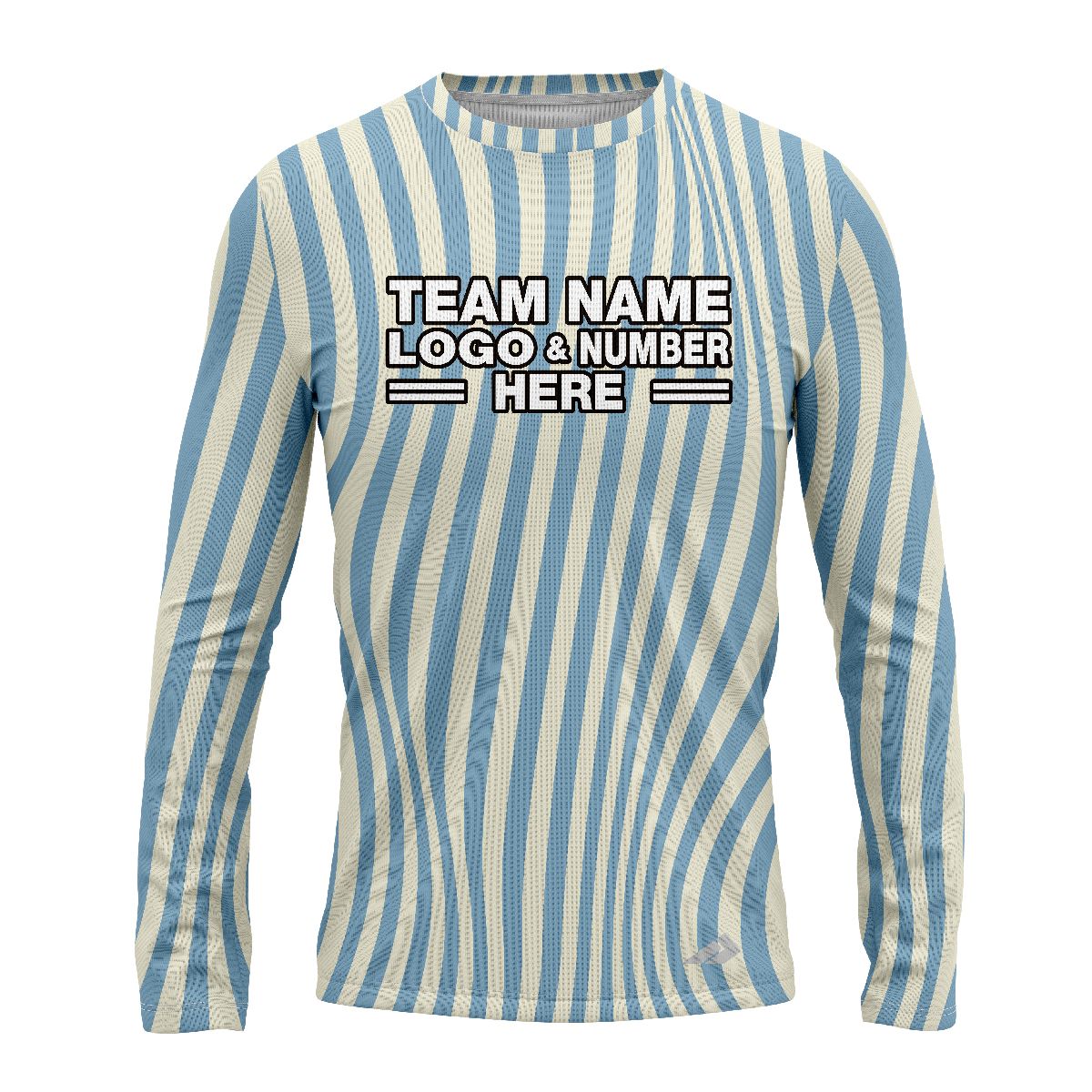 Custom Fully Sublimated Serene Stripes Tie Dye Pattern Blue White Performance Long Sleeves 17652