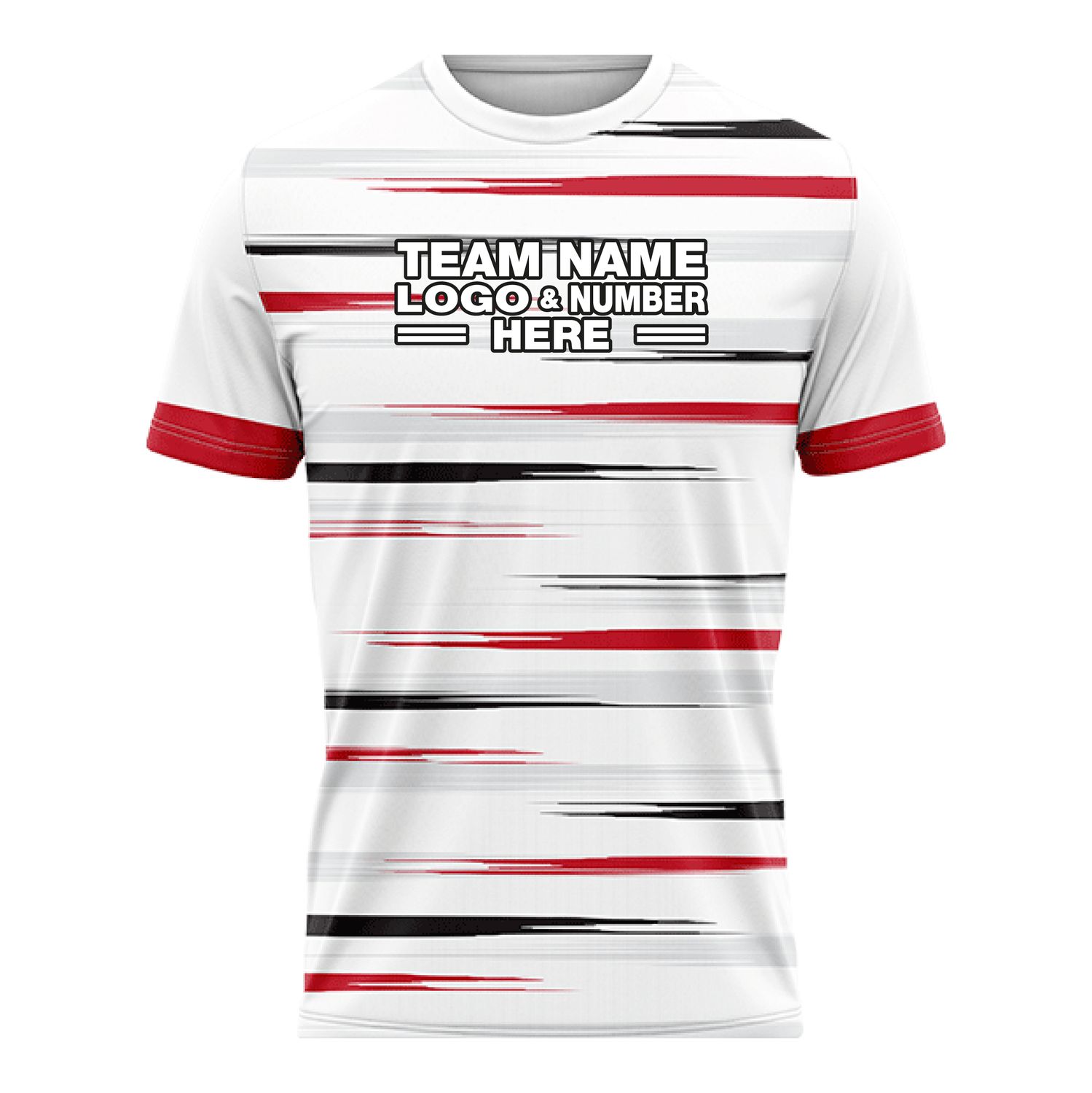 Custom Fully Sublimated Radiant Two Pattern White Red Navy Blue Performance Soccer Uniform Jersey 17708