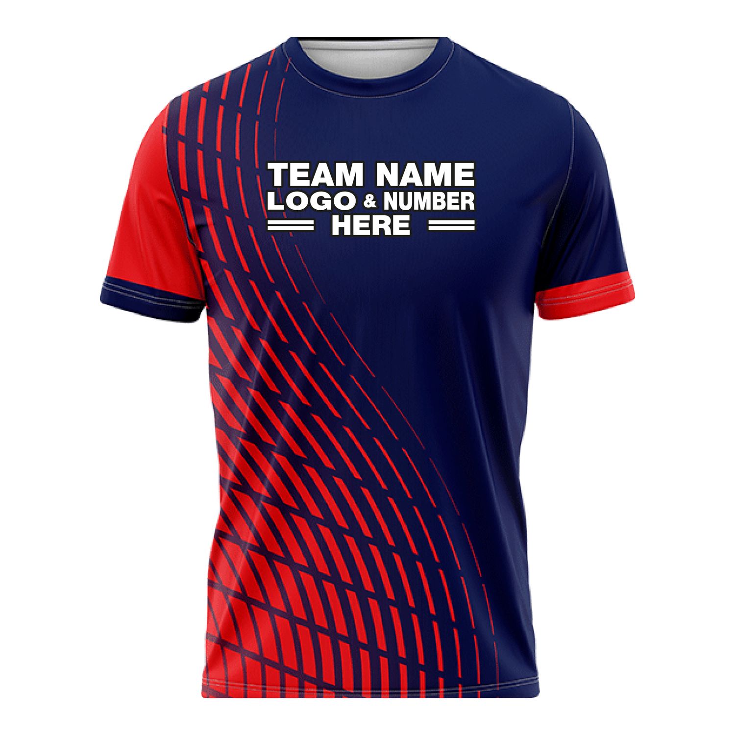 Custom Fully Sublimated Radiant Pattern Dark Blue Red Performance Soccer Uniform Jersey 17724