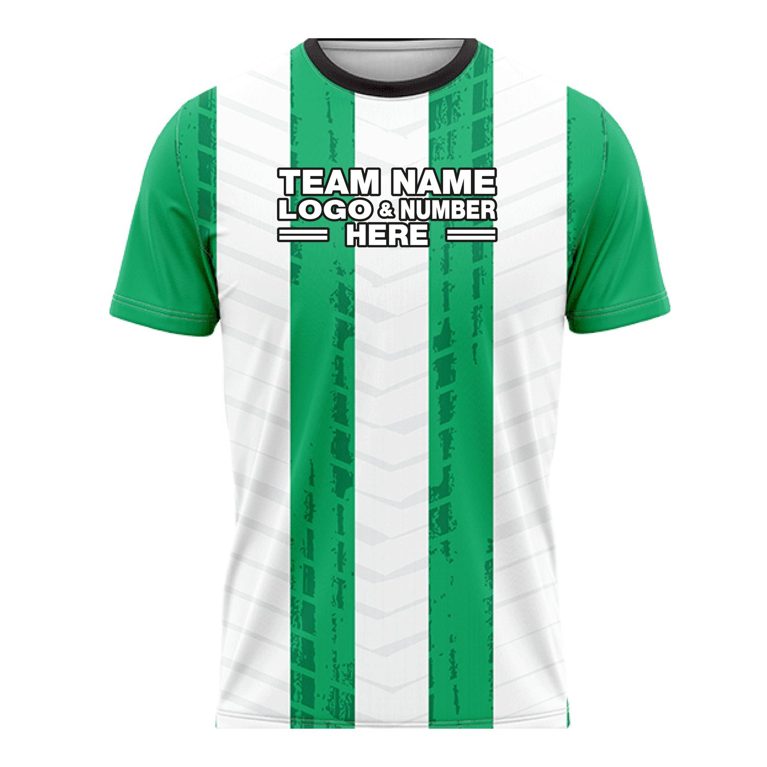 Custom Fully Sublimated Vertical Stripes Four Pattern Green White Performance Soccer Uniform Jersey 17828