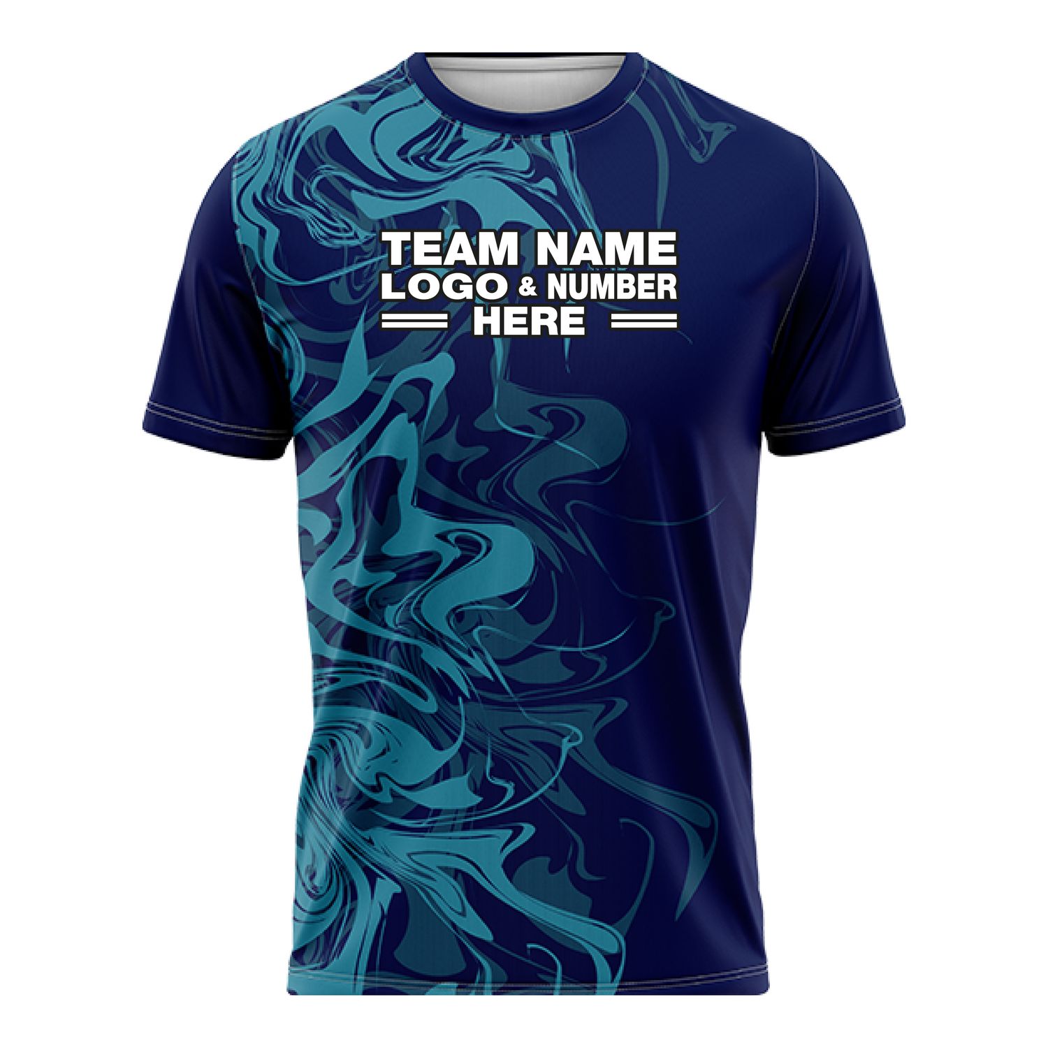 Custom Fully Sublimated Psychedelic Pattern Blue Teal Performance Soccer Uniform Jersey 17868