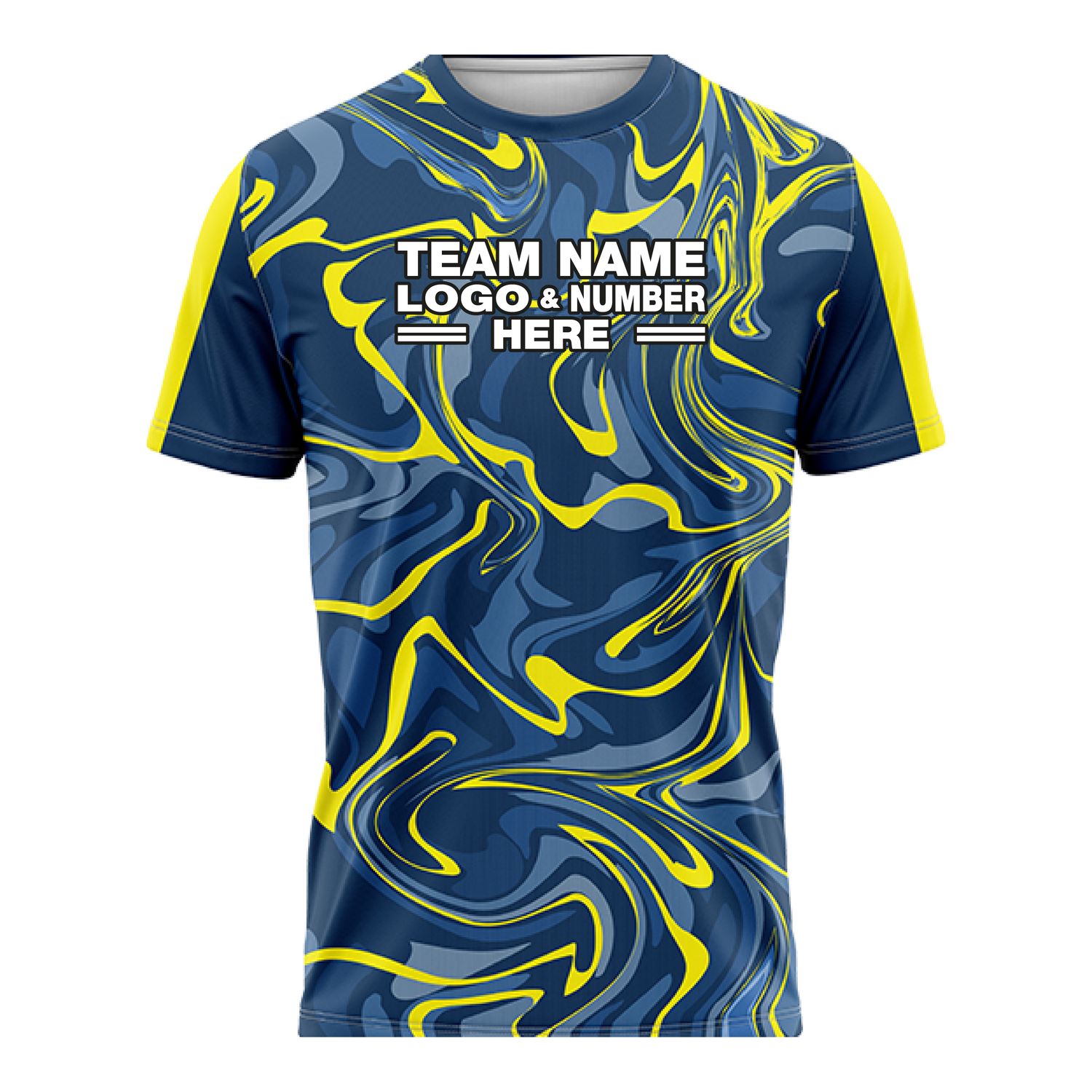 Custom Fully Sublimated Psychedelic Pattern Blue Yellow Performance Soccer Uniform Jersey 17896