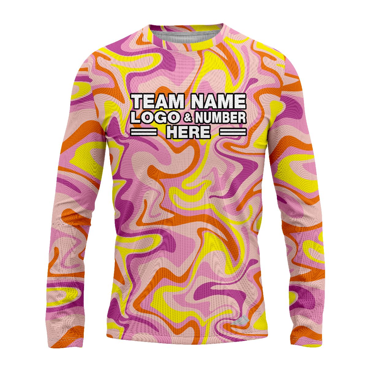 Custom Fully Sublimated Psychedelic Flora Tie Dye Pattern Multicolor Performance Long Sleeves 17928