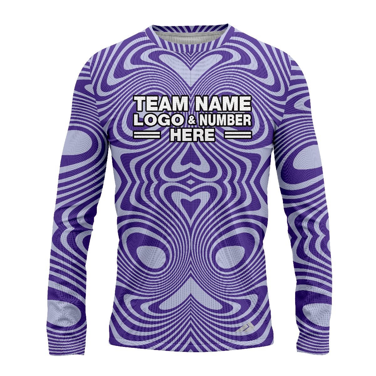 Custom Fully Sublimated Illusion Swirl Tie Dye Pattern Purple Performance Long Sleeves 17992