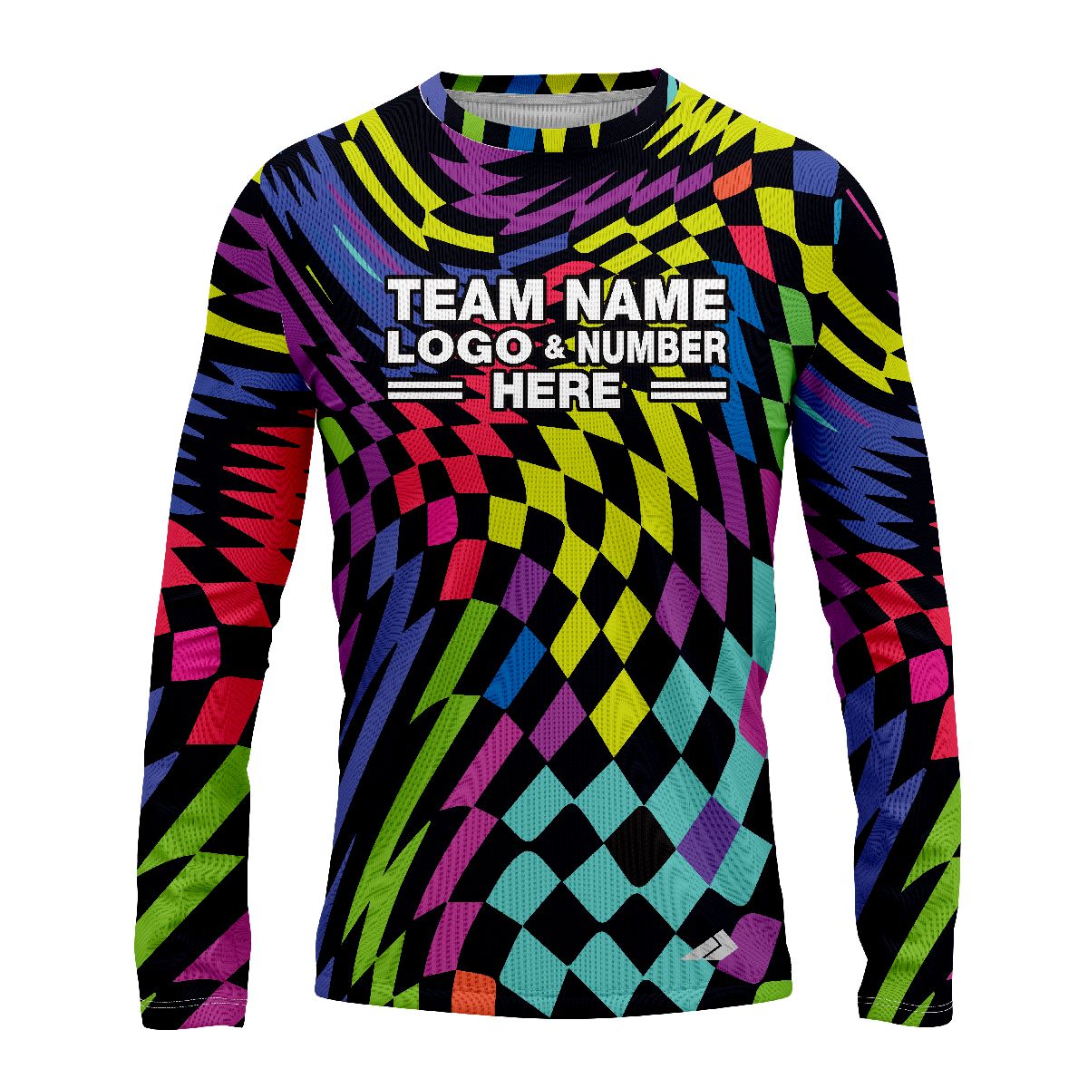 Custom Fully Sublimated Hypnotic Harmony Tie Dye Pattern Multicolor Performance Long Sleeves 18016