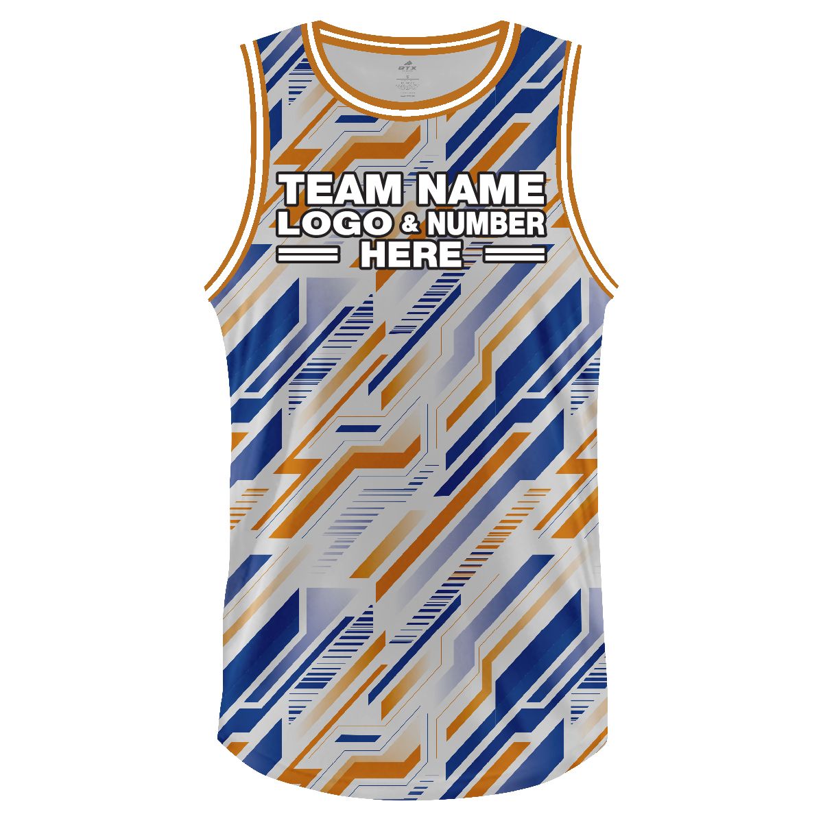 Custom Fully Sublimated Chip Three Pattern White Blue Yellow Performance Basketball Uniform Jersey 18128