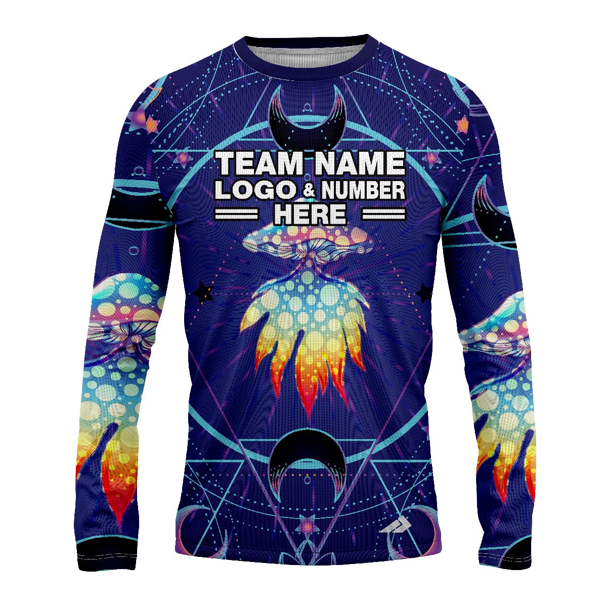 Custom Fully Sublimated Cosmic Vision Tie Dye Multicolor Performance Long Sleeves 18172