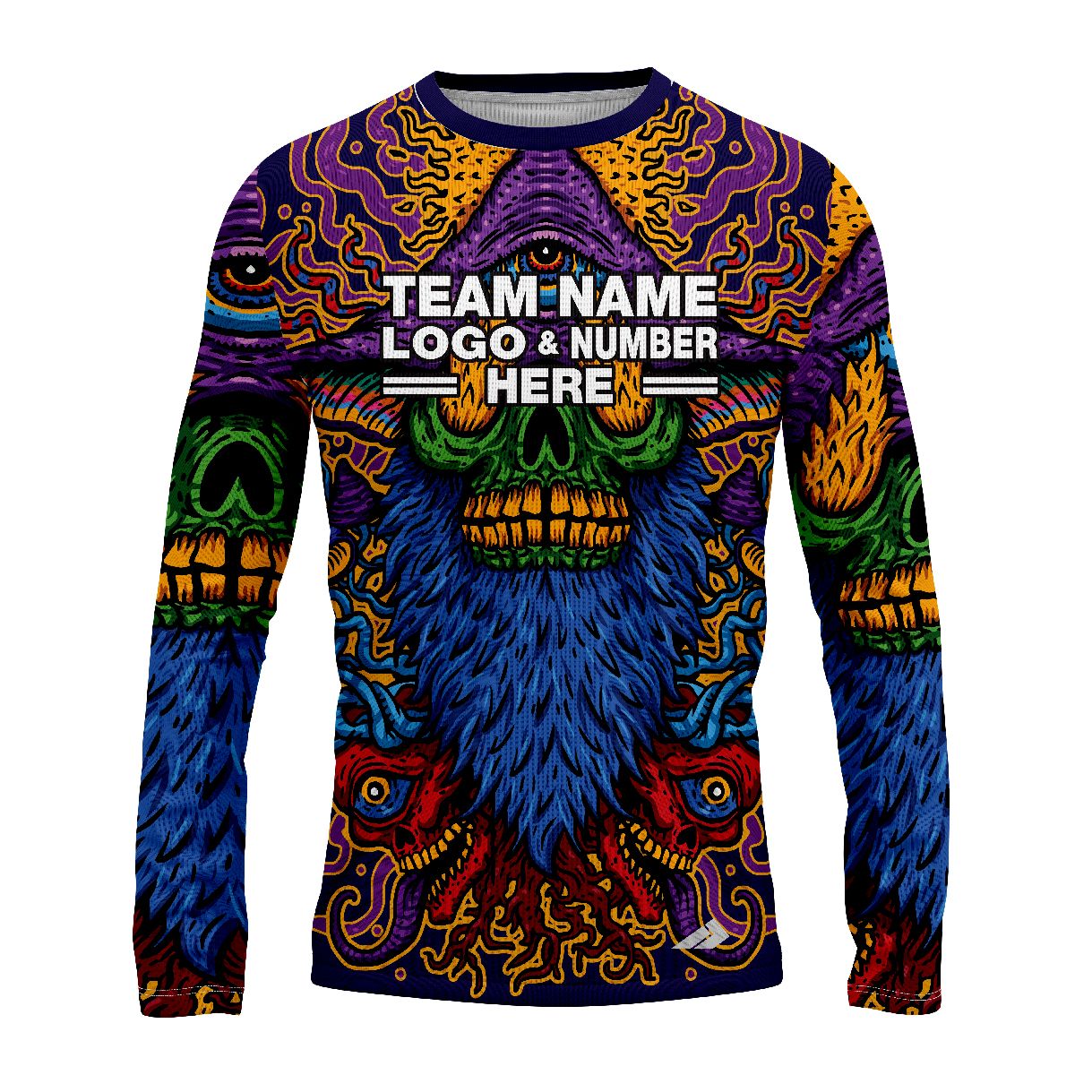 Custom Fully Sublimated Watchful Tie Dye Multicolor Performance Long Sleeves 18184