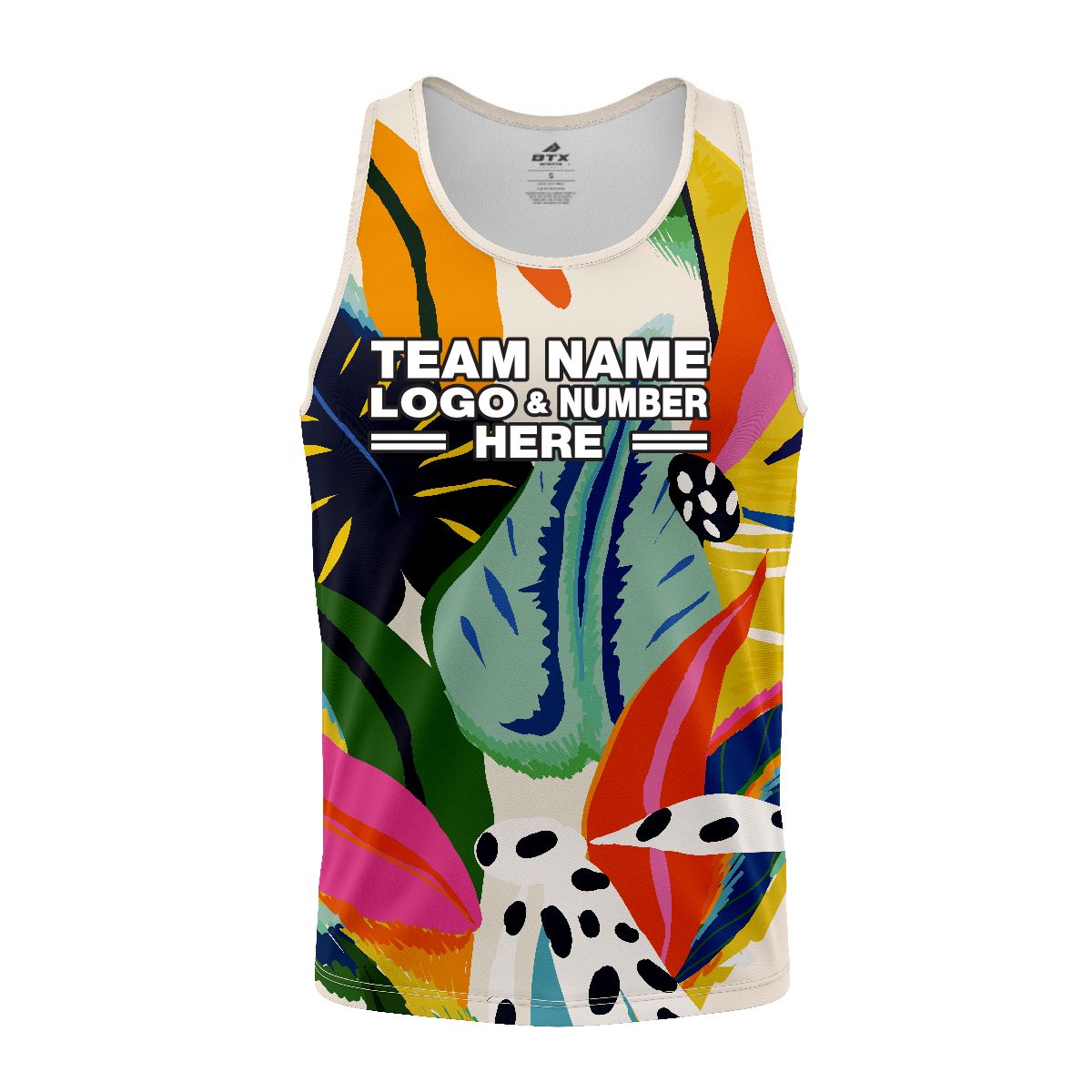 Custom Fully Sublimated Artistic Print Floral Pattern Multicolor Performance Tank Top 18410