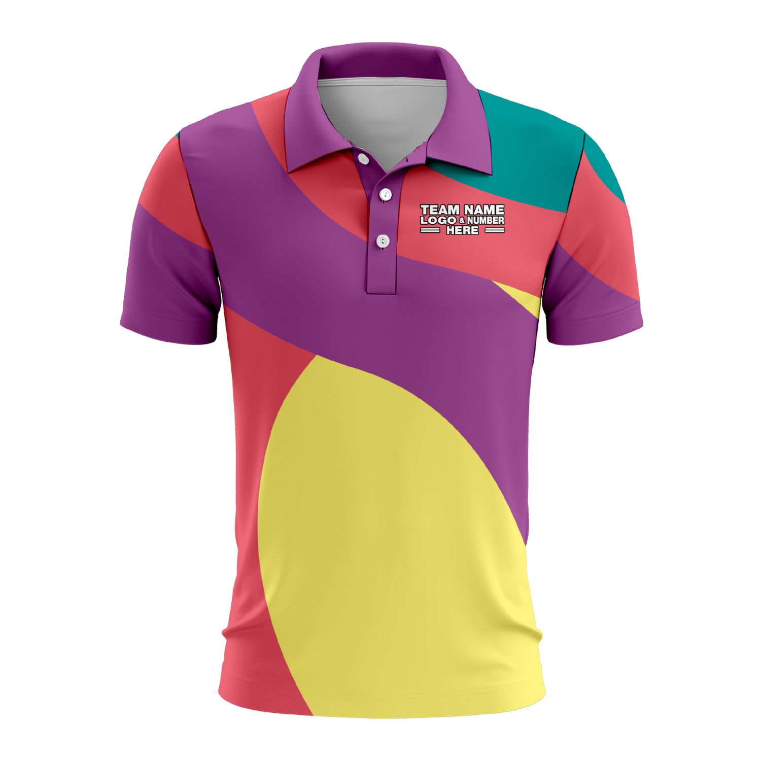Custom Fully Sublimated Radiant Disc Golf Pattern Four Colors Performance Polo Shirt 18470