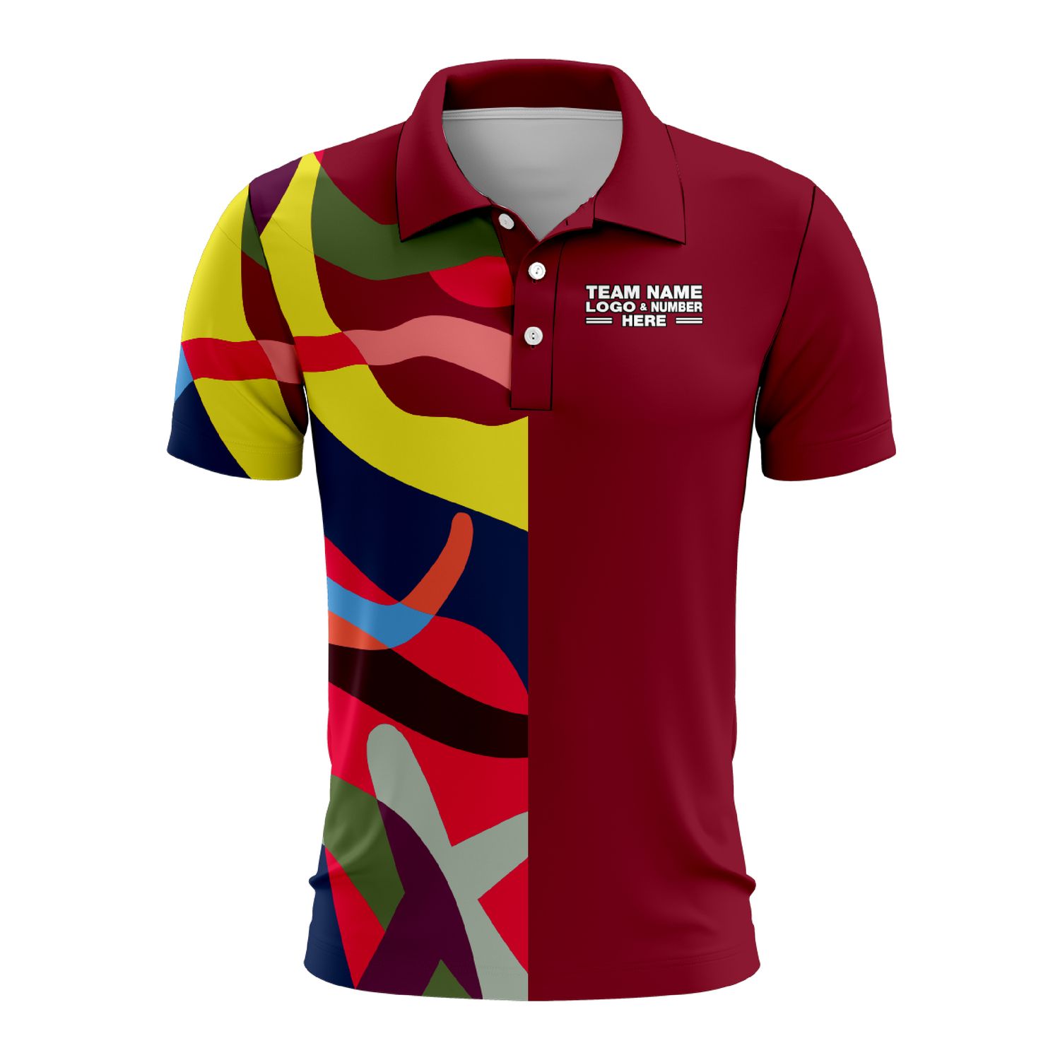 Custom Fully Sublimated Radiant Disc Golf Pattern Multicolor Performance Polo Shirt 18477