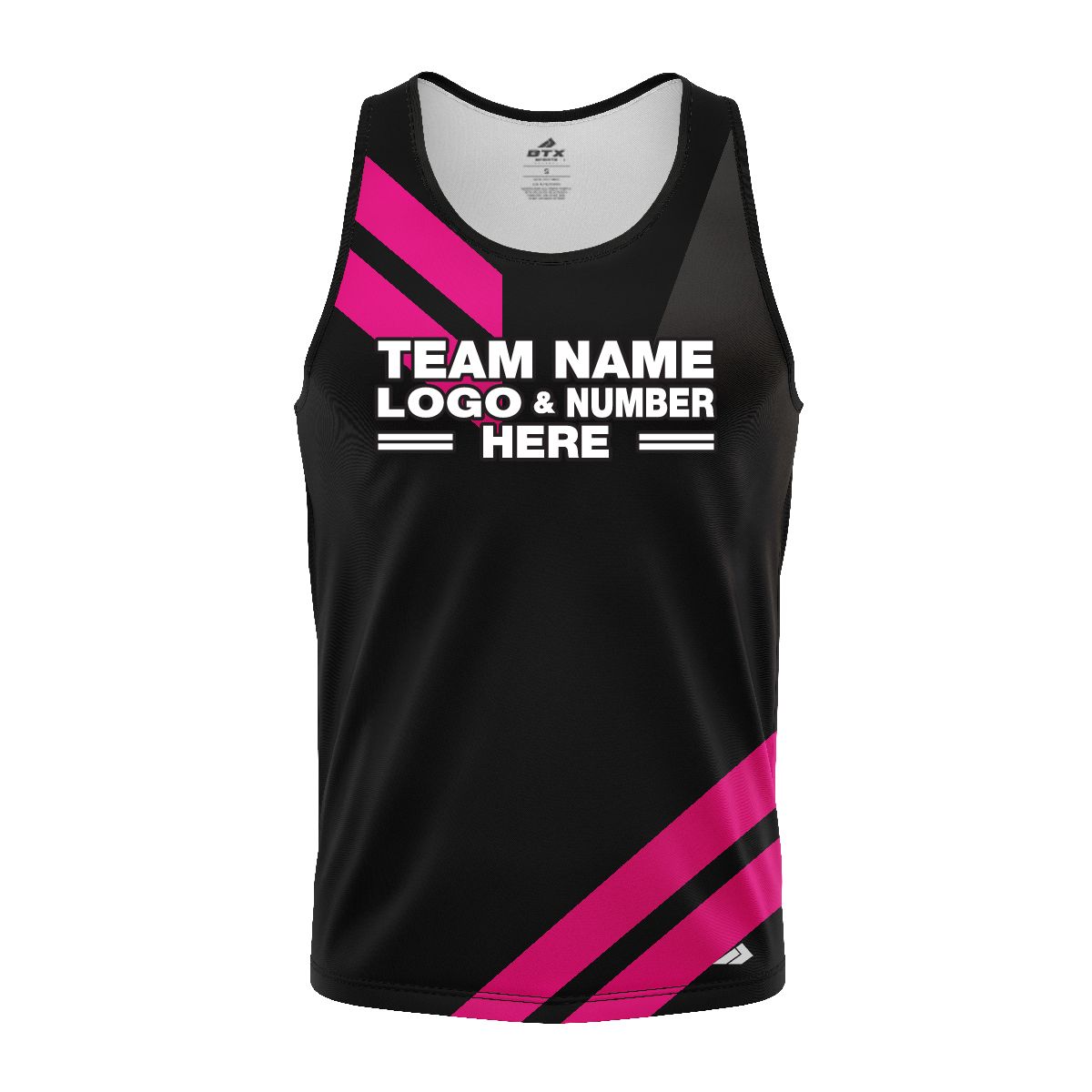 Custom Fully Sublimated Sport Neon Pattern Black Pink Performance Tank Top 18583
