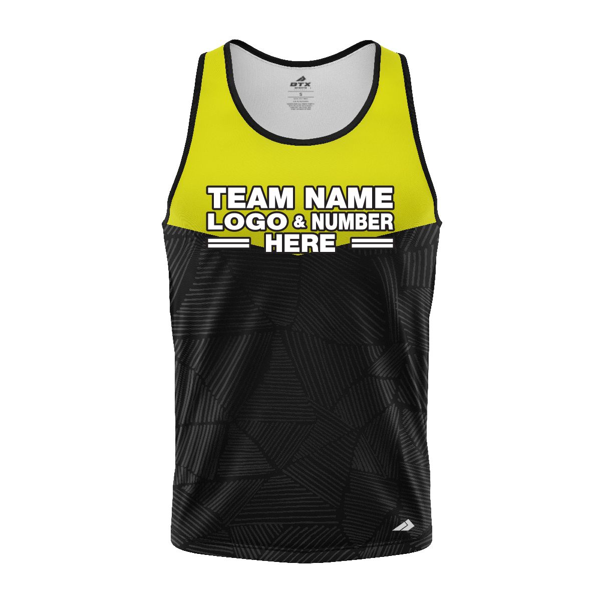 Custom Fully Sublimated Basic Neon Pattern Black Yellow Performance Tank Top 18591