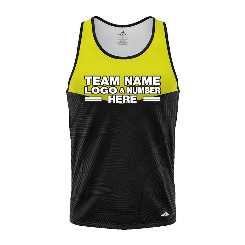 Custom Fully Sublimated Basic Neon Pattern Black Yellow Performance Tank Top 18591