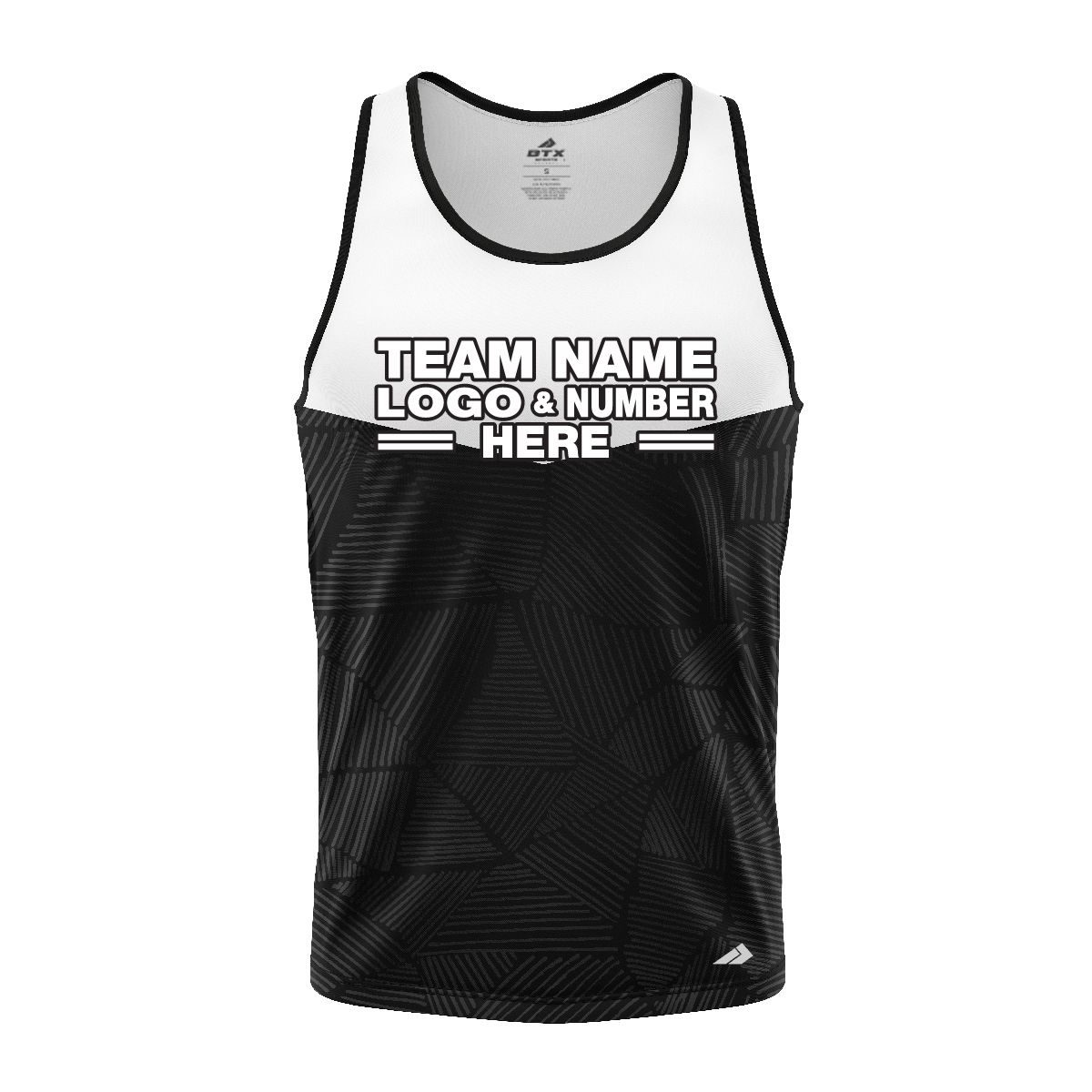 Custom Fully Sublimated Basic Neon Pattern Black White Performance Tank Top 18595