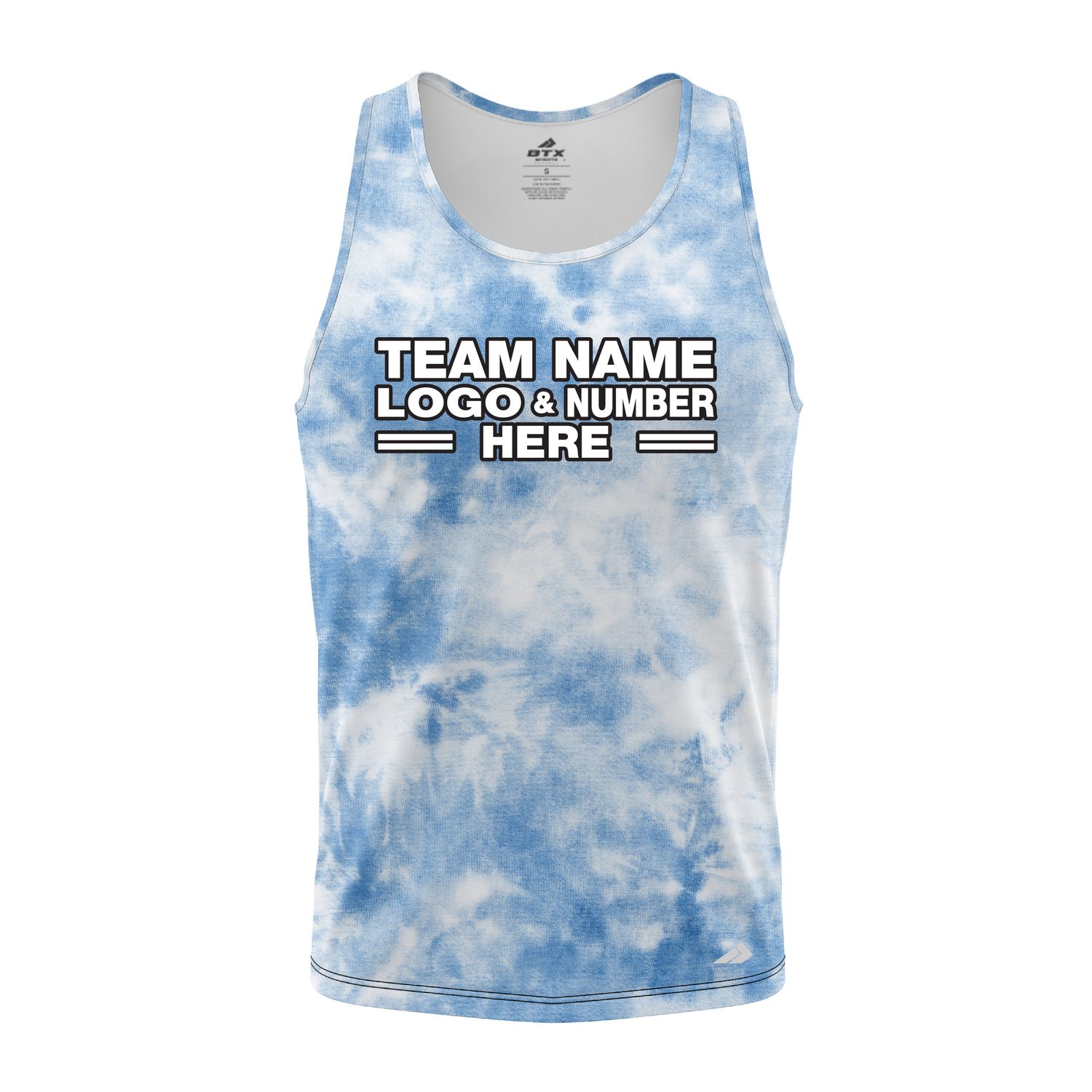 Custom Fully Sublimated Basic Tie Dye Pattern SkyBlue Performance Tank Top 18599