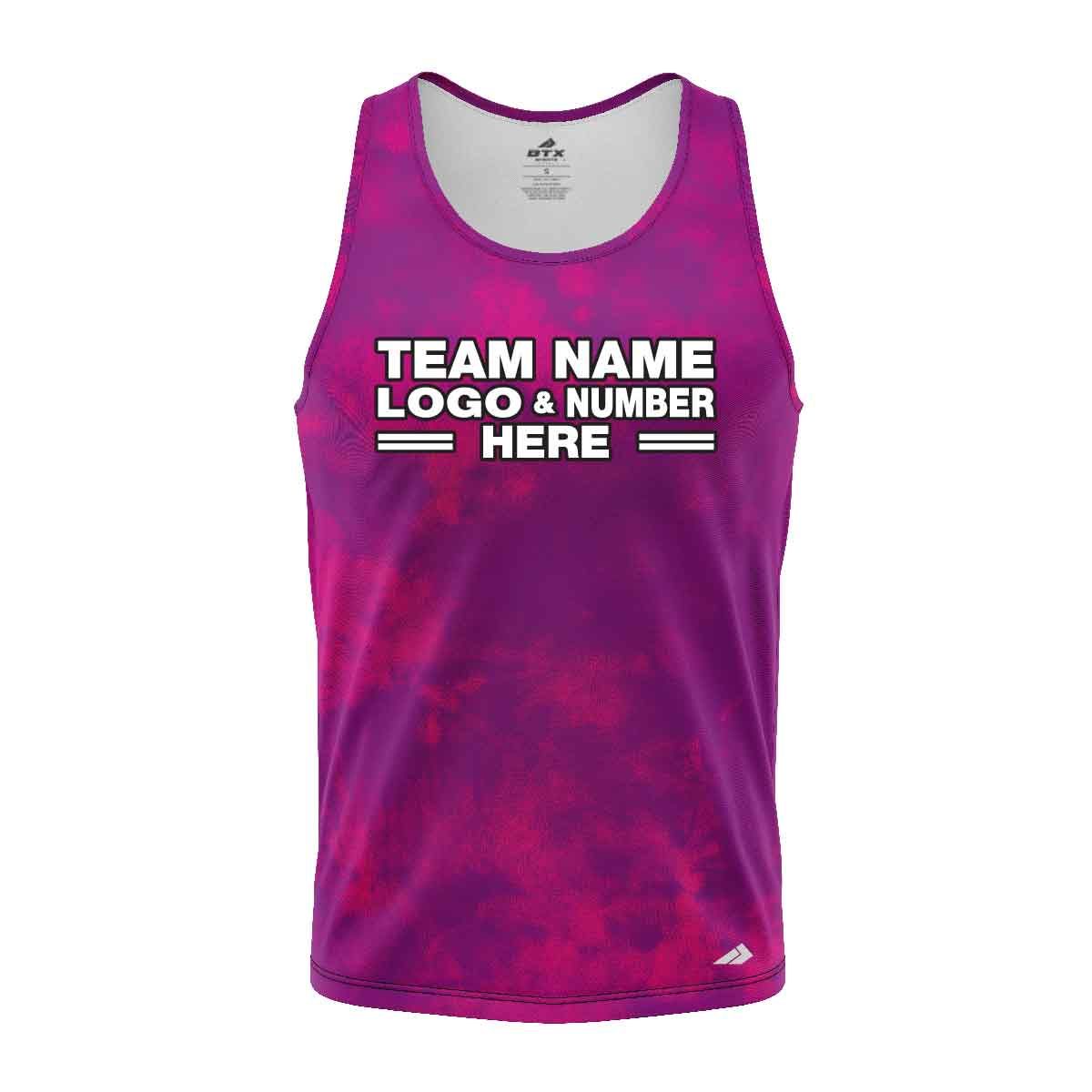 Custom Fully Sublimated Basic Tie Dye Pattern Violet Performance Tank Top 18607