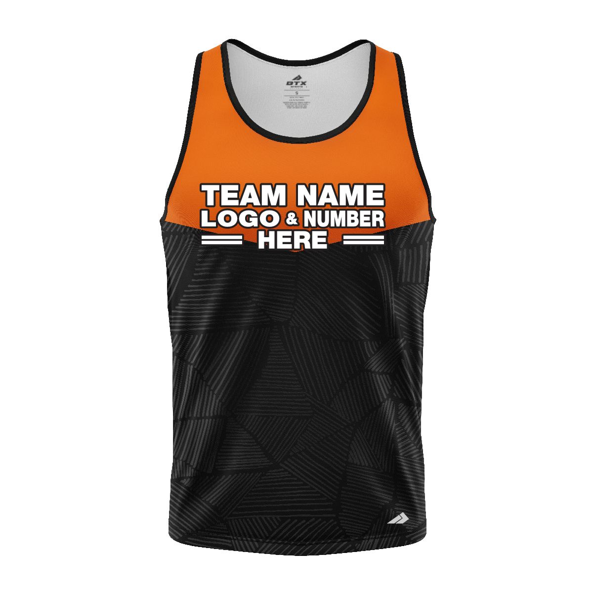 Custom Fully Sublimated Basic Neon Pattern Black Orange Performance Tank Top 18635