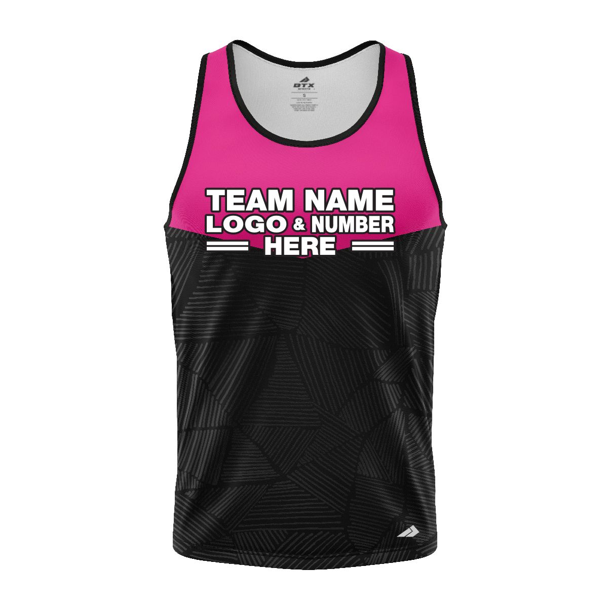 Custom Fully Sublimated Basic Neon Pattern Black Pink Performance Tank Top 18639