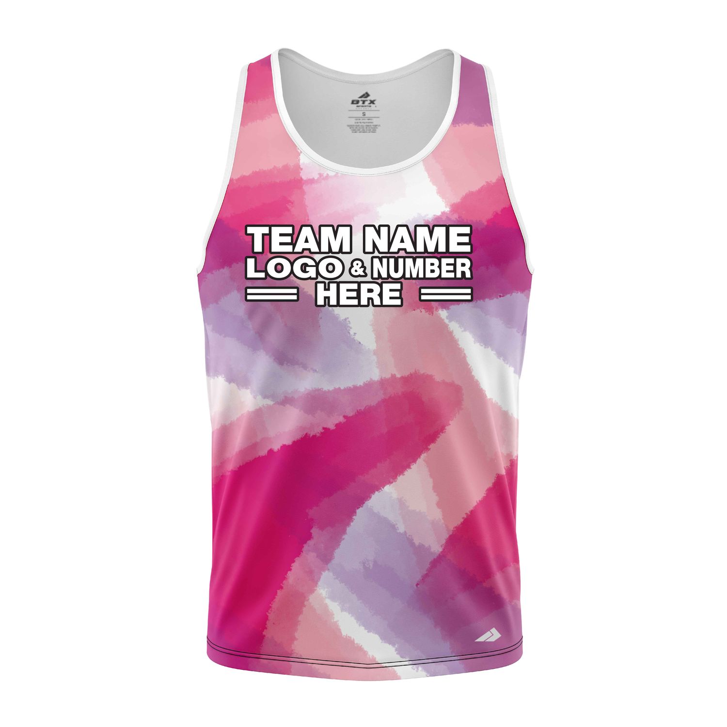 Custom Fully Sublimated Blurred Blobs Tie Dye Pattern Pink Performance Tank Top 18659
