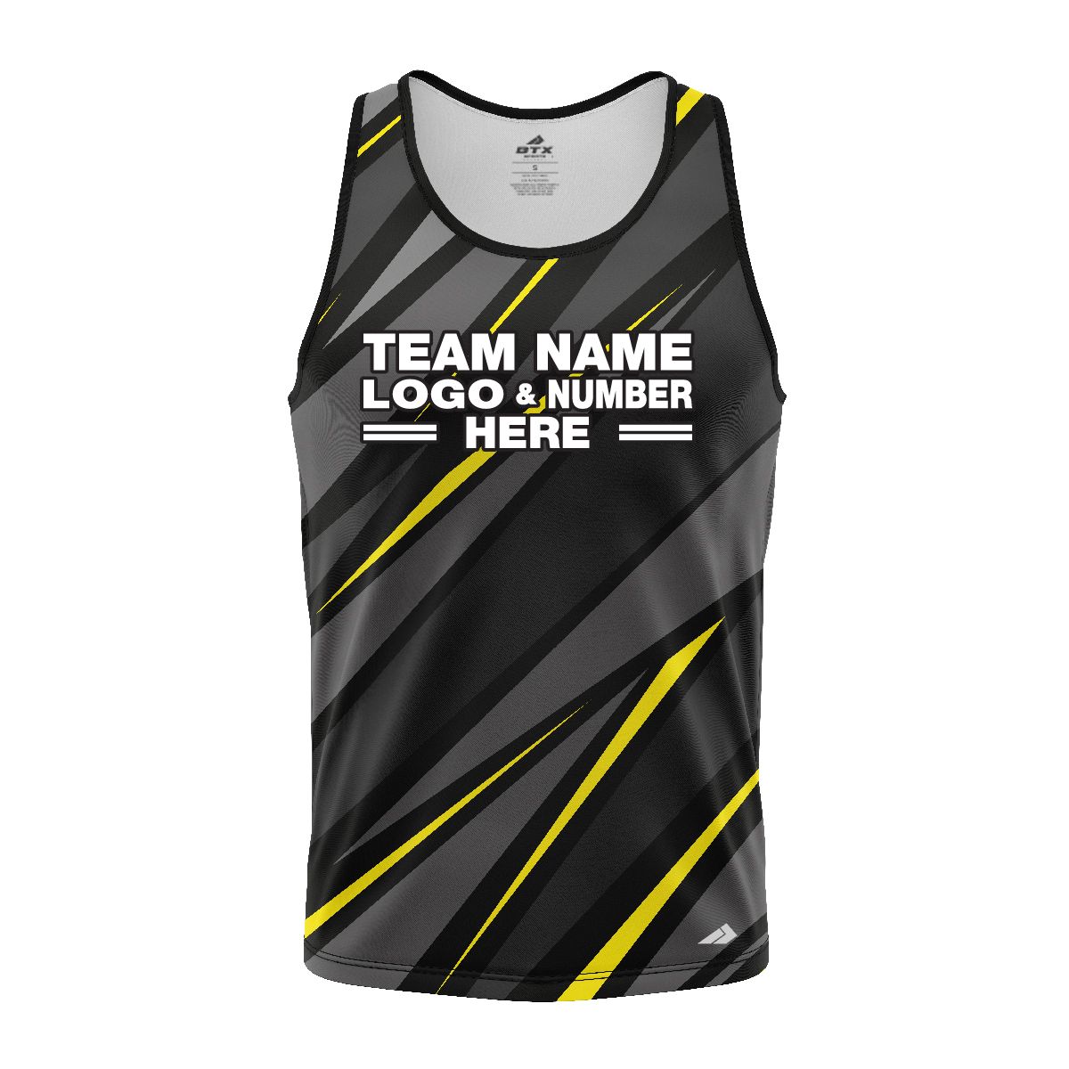 Custom Fully Sublimated Adventure ATV Neon Pattern Black Gray Yellow Performance Tank Top 18667