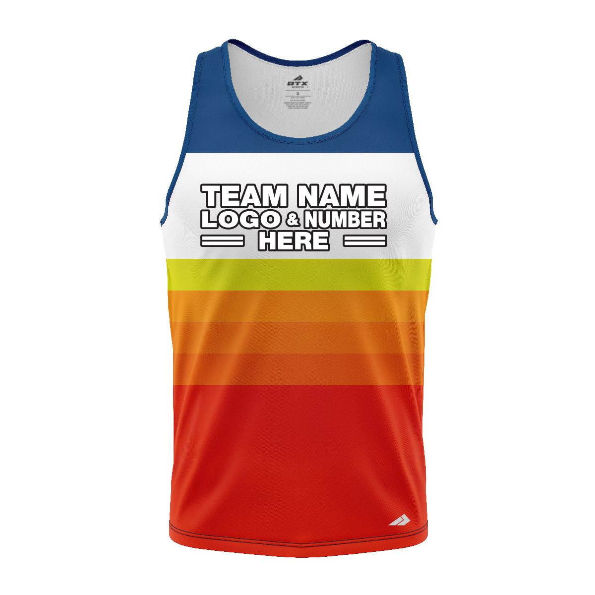 Custom Fully Sublimated Retro Stripe Neon Pattern Multicolor Performance Tank Top 18691