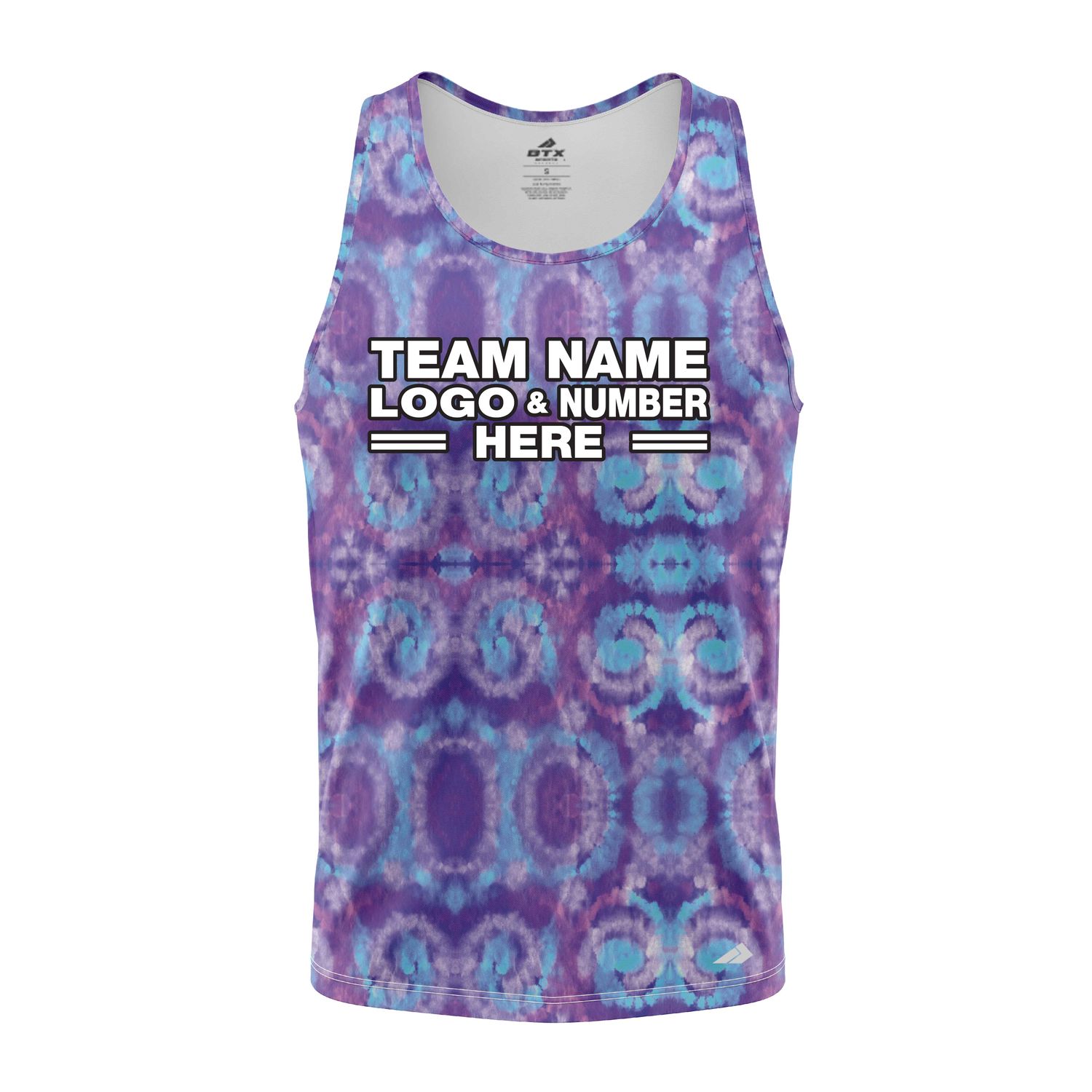 Custom Fully Sublimated Casual Tie Dye Pattern Purple Performance Tank Top 18699