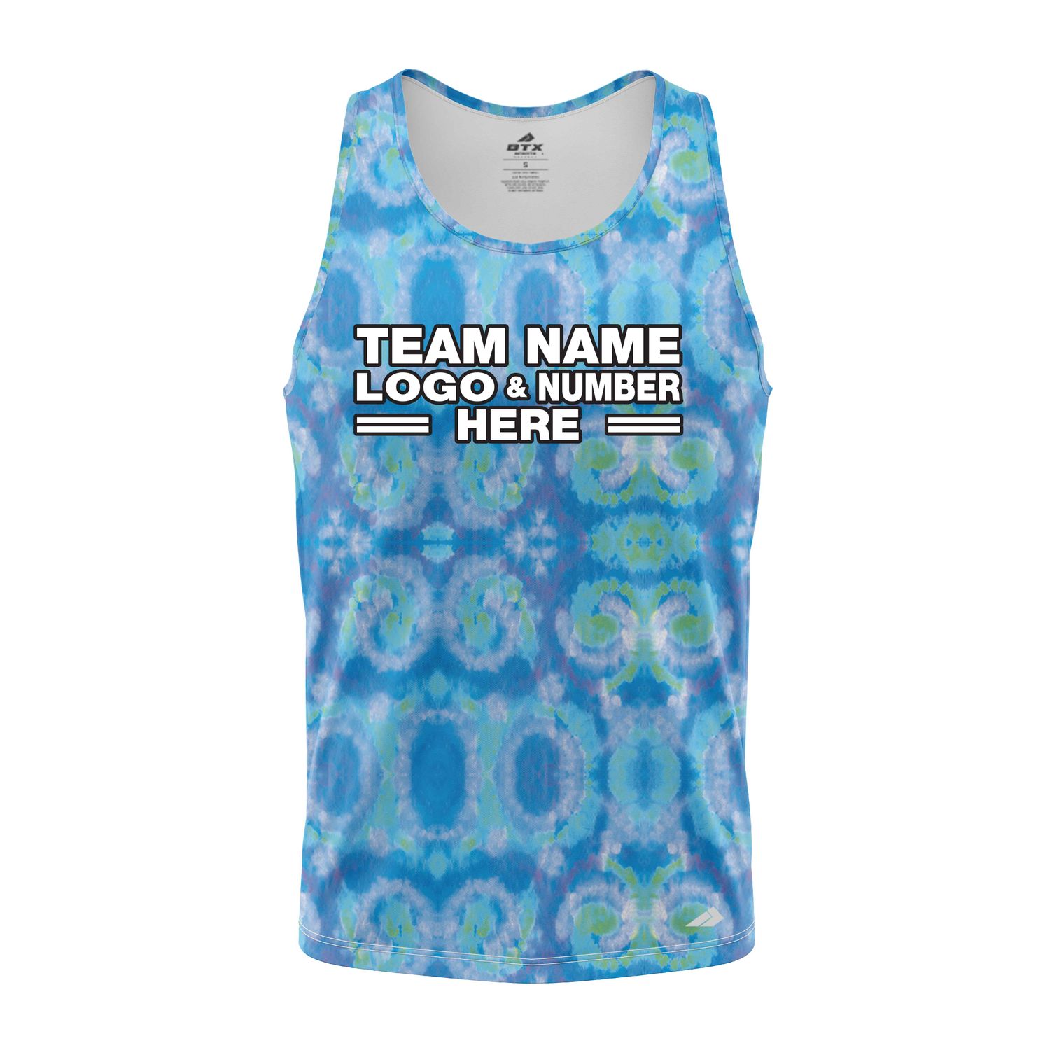 Custom Fully Sublimated Casual Tie Dye Pattern SkyBlue Performance Tank Top 18703