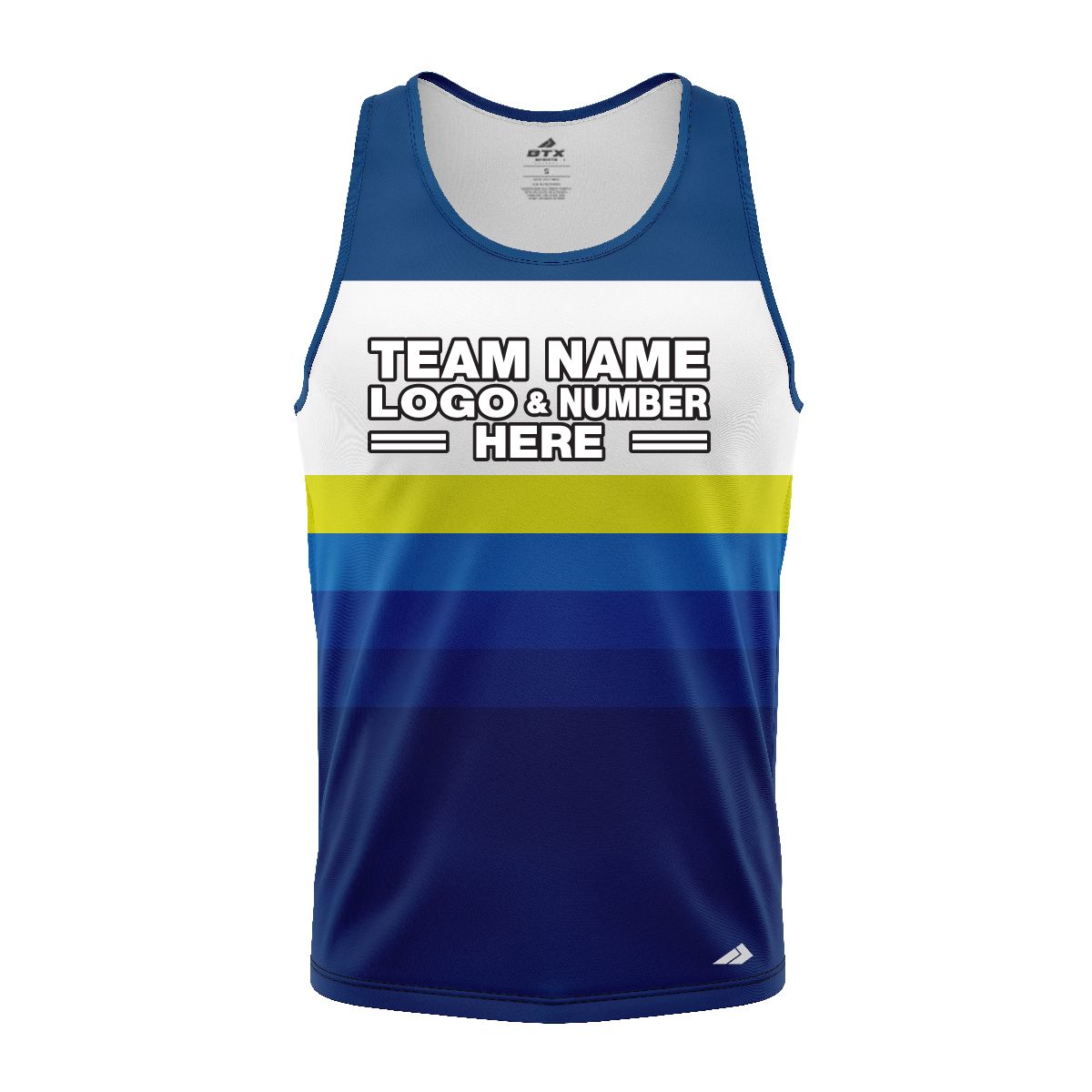 Custom Fully Sublimated Retro Stripe Neon Pattern Blue Performance Tank Top 18711