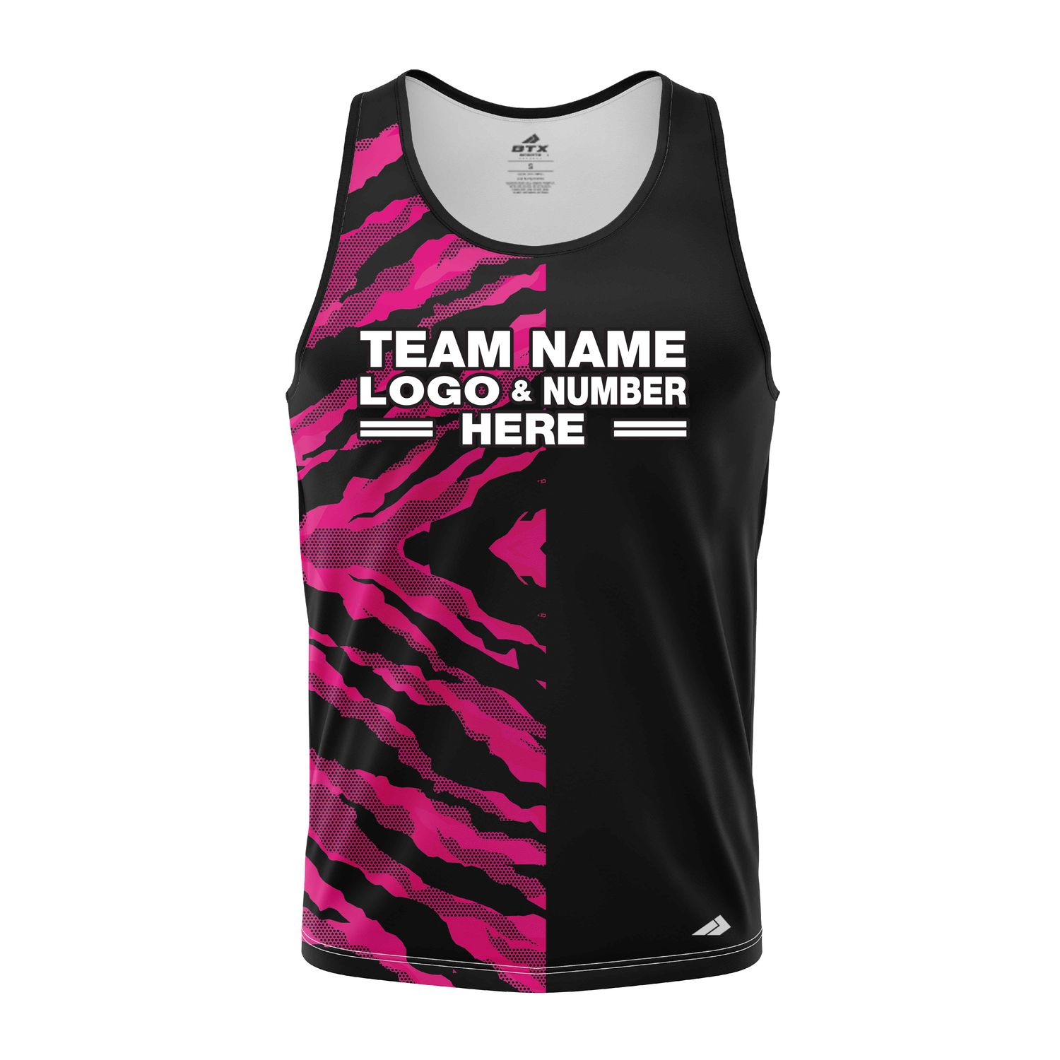 Custom Fully Sublimated Half Tie Dye Pattern Pink Performance Tank Top 18735