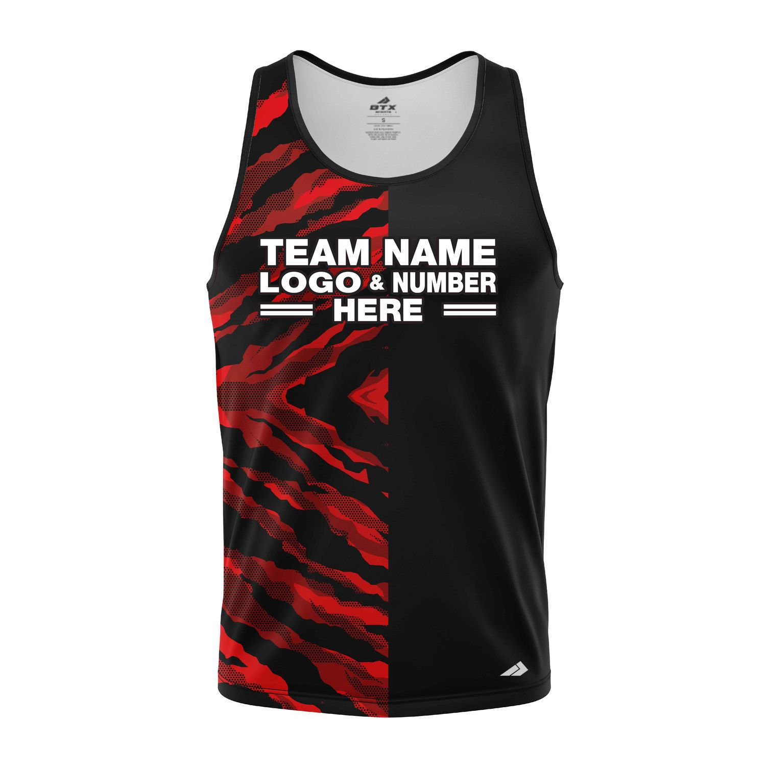 Custom Fully Sublimated Half Tie Dye Pattern Red Performance Tank Top 18739