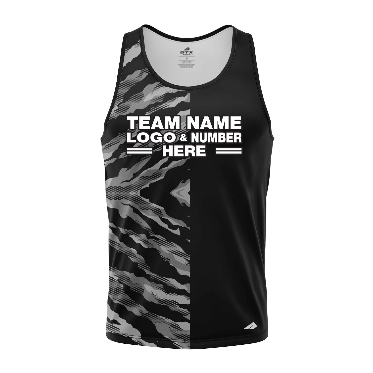 Custom Fully Sublimated Half Tie Dye Pattern Dark Performance Tank Top 18743
