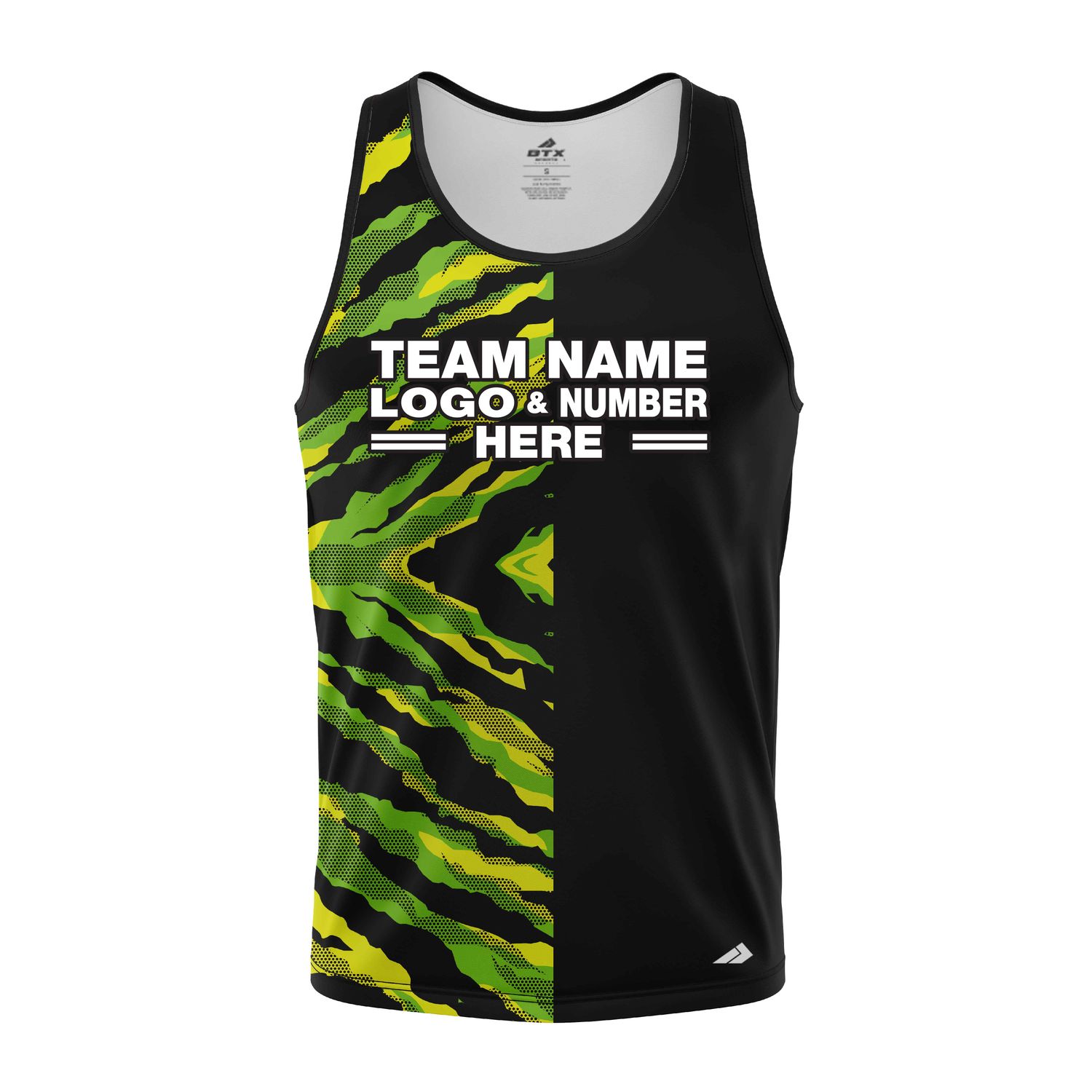 Custom Fully Sublimated Half Tie Dye Pattern Green Performance Tank Top 18751